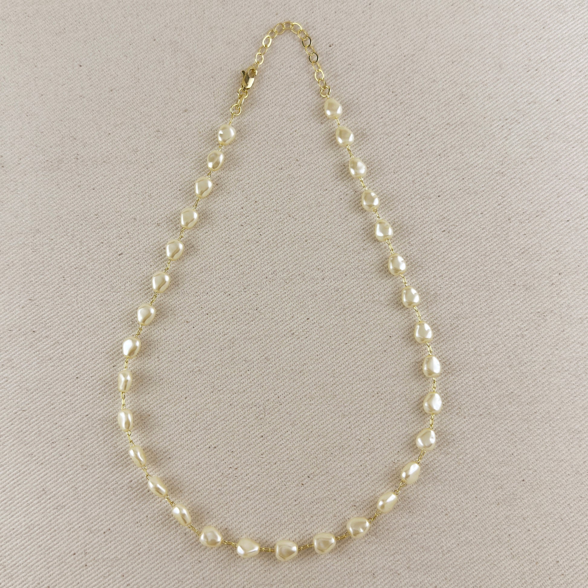 18K Gold Filled Baroque Pearl Necklace