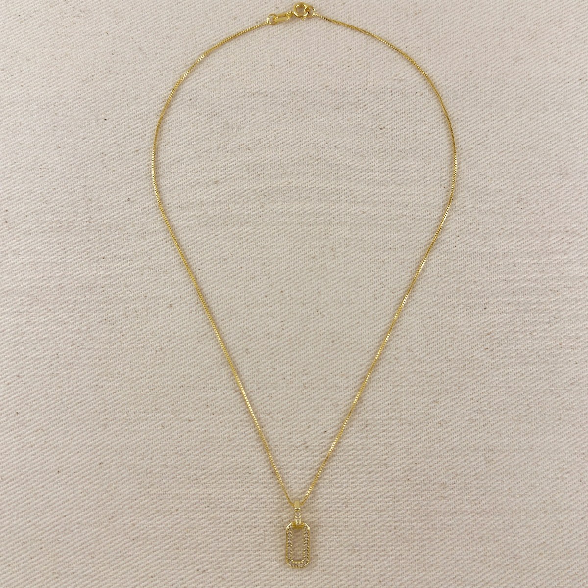 18k Gold Filled Pave Link Necklace