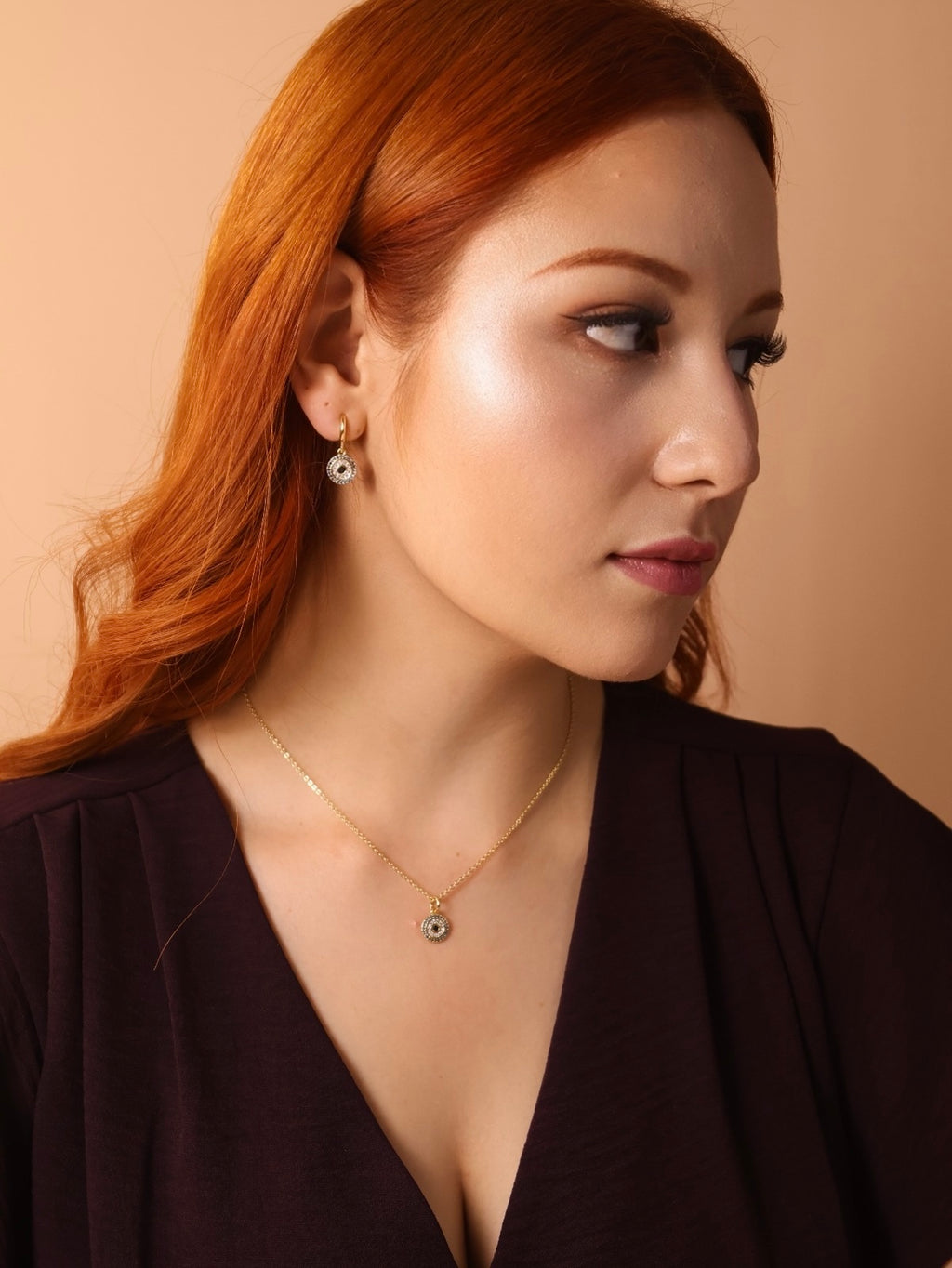 18k Gold Filled Protection Mandala Earrings