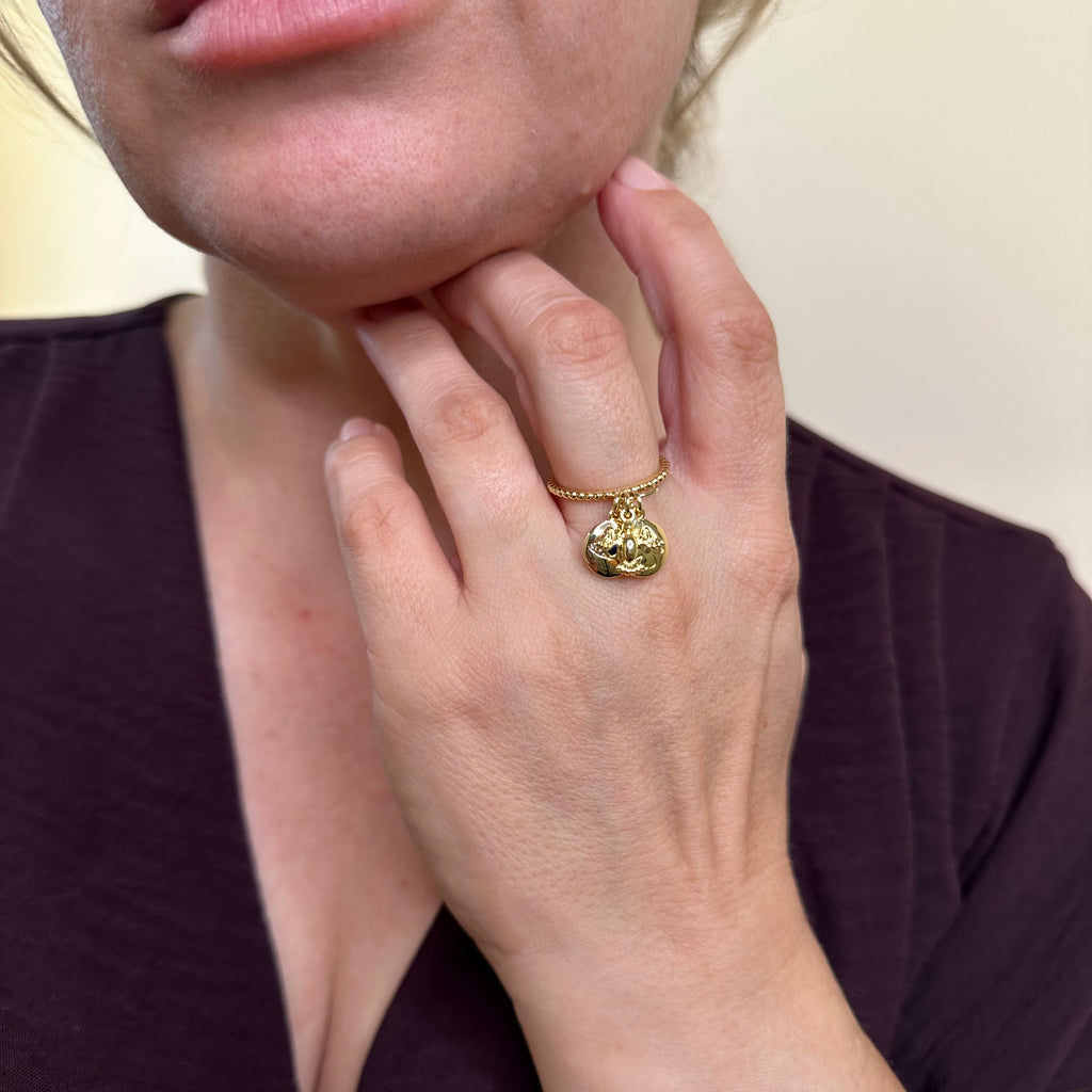 18k Gold Filled Protection Charms Ring