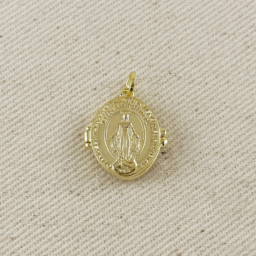 18k Gold Filled Lady of Grace Locket Pendant