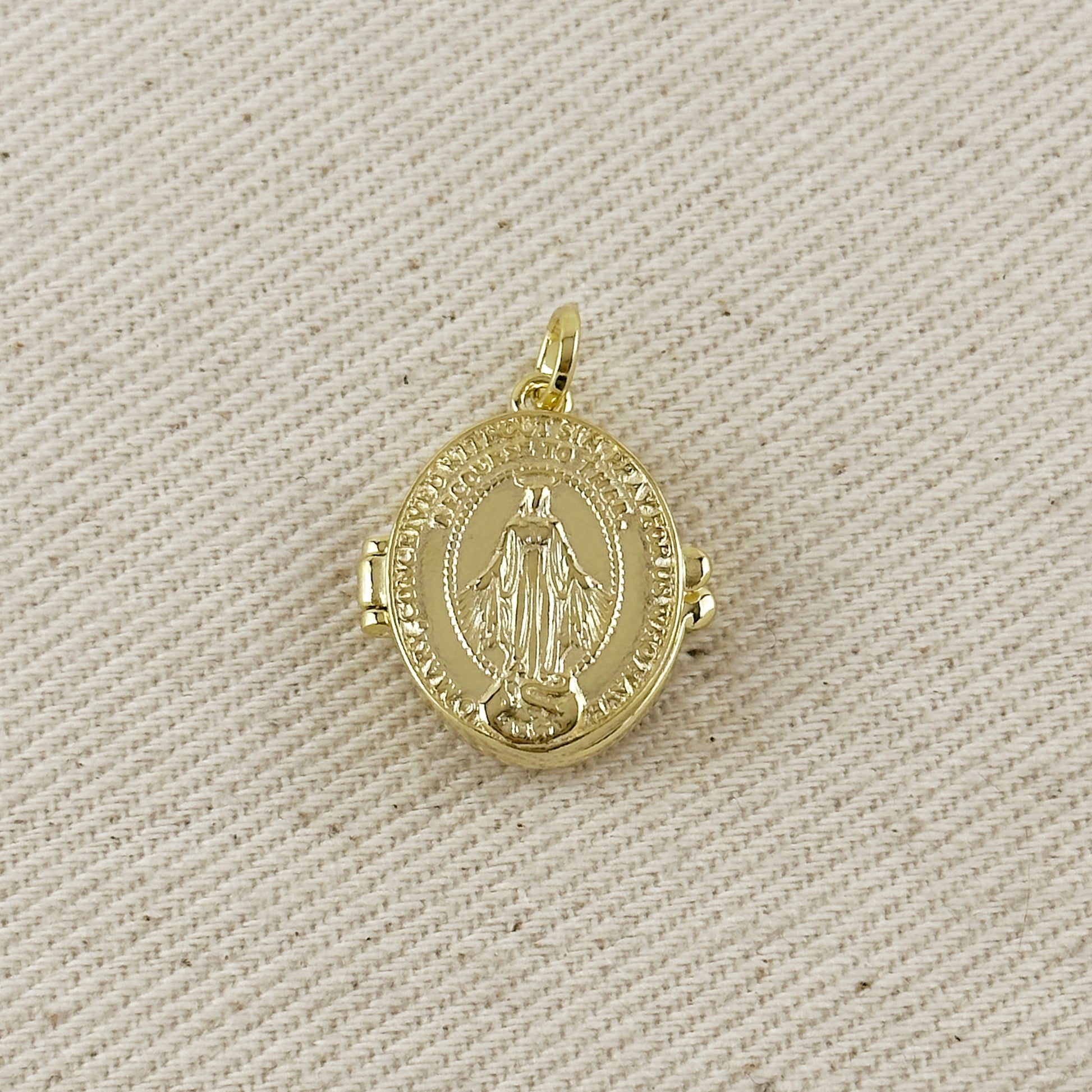 18k Gold Filled Lady of Grace Locket Pendant