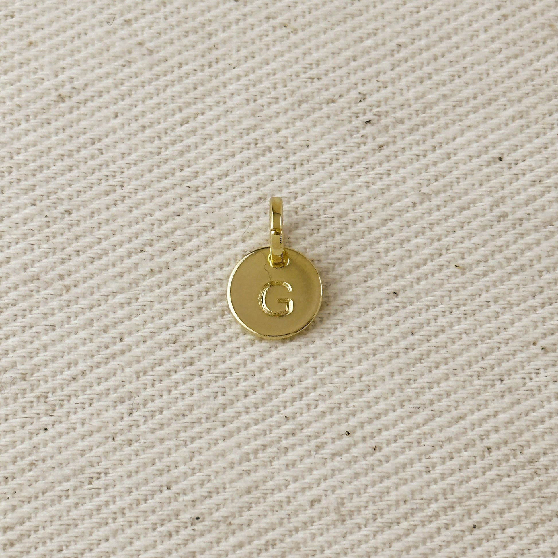 Stamped Tiny Initial Letter Charm in 18k Gold Filled Complete Alphabet