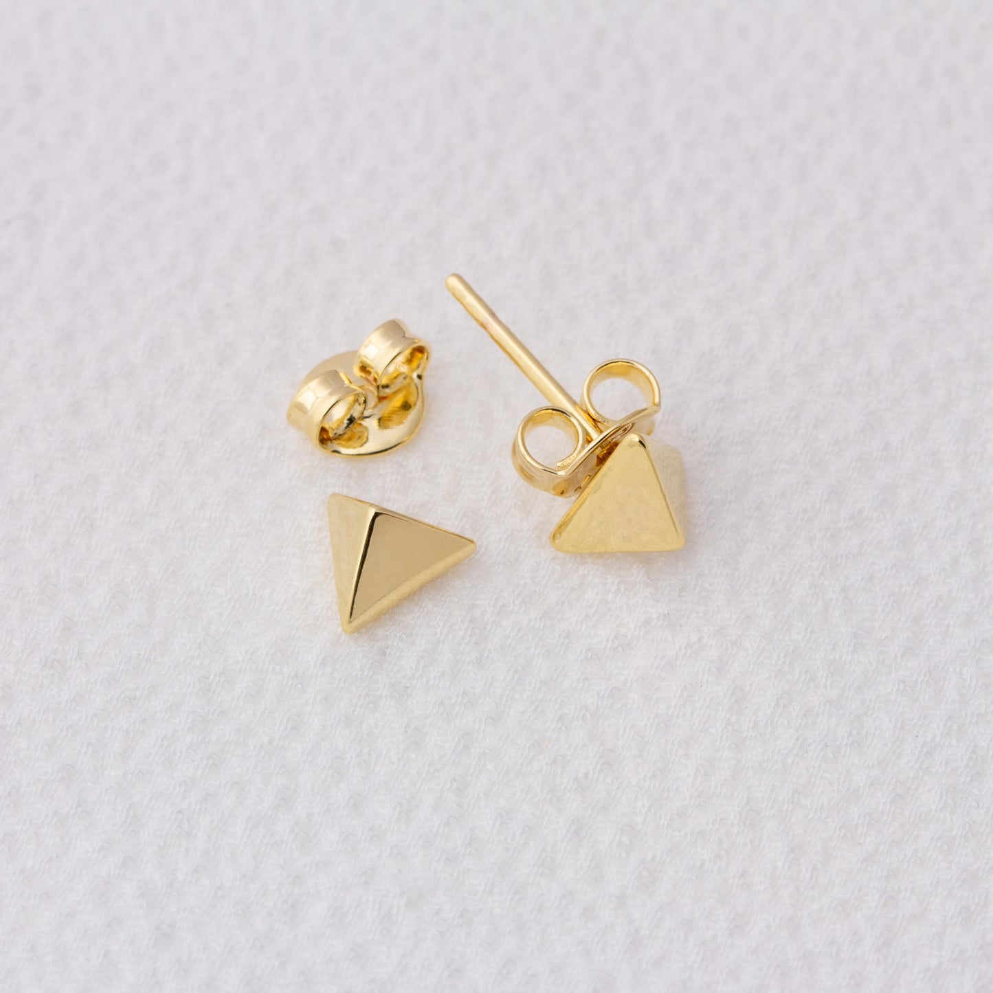 Mini Faceted Triangle Stackable Earrings