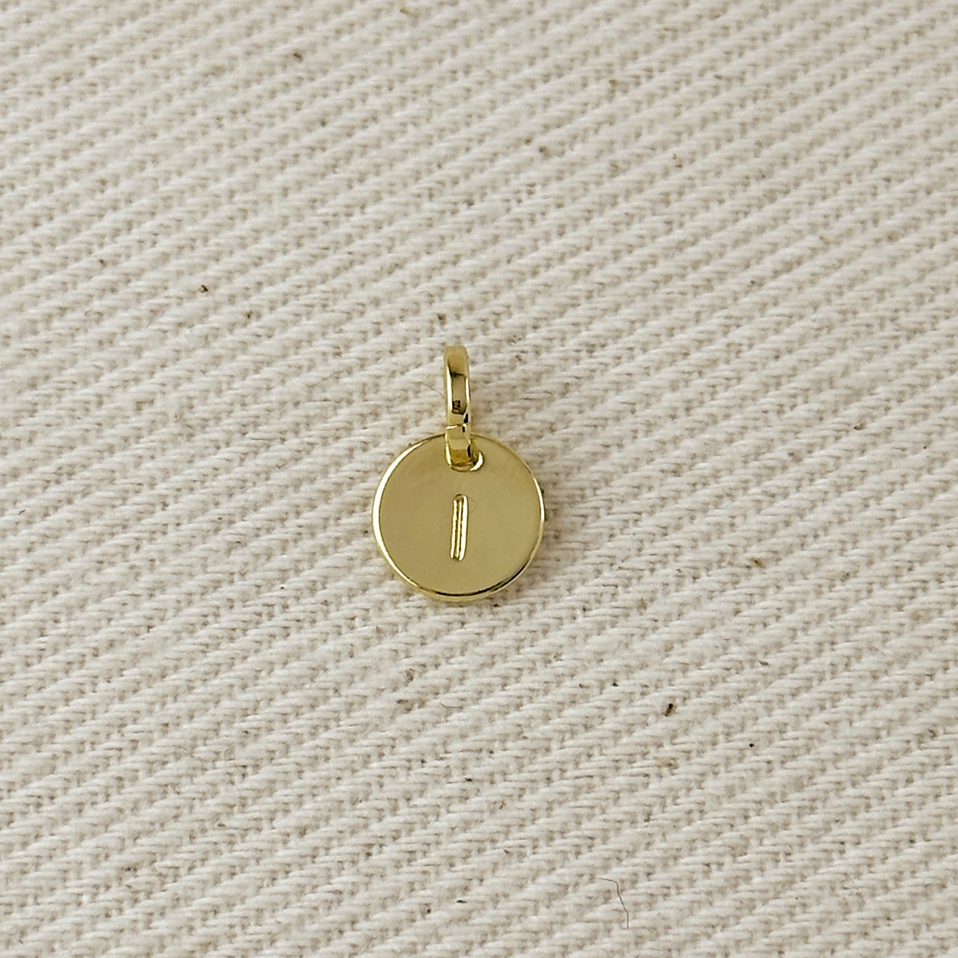 Stamped Tiny Initial Letter Charm in 18k Gold Filled Complete Alphabet