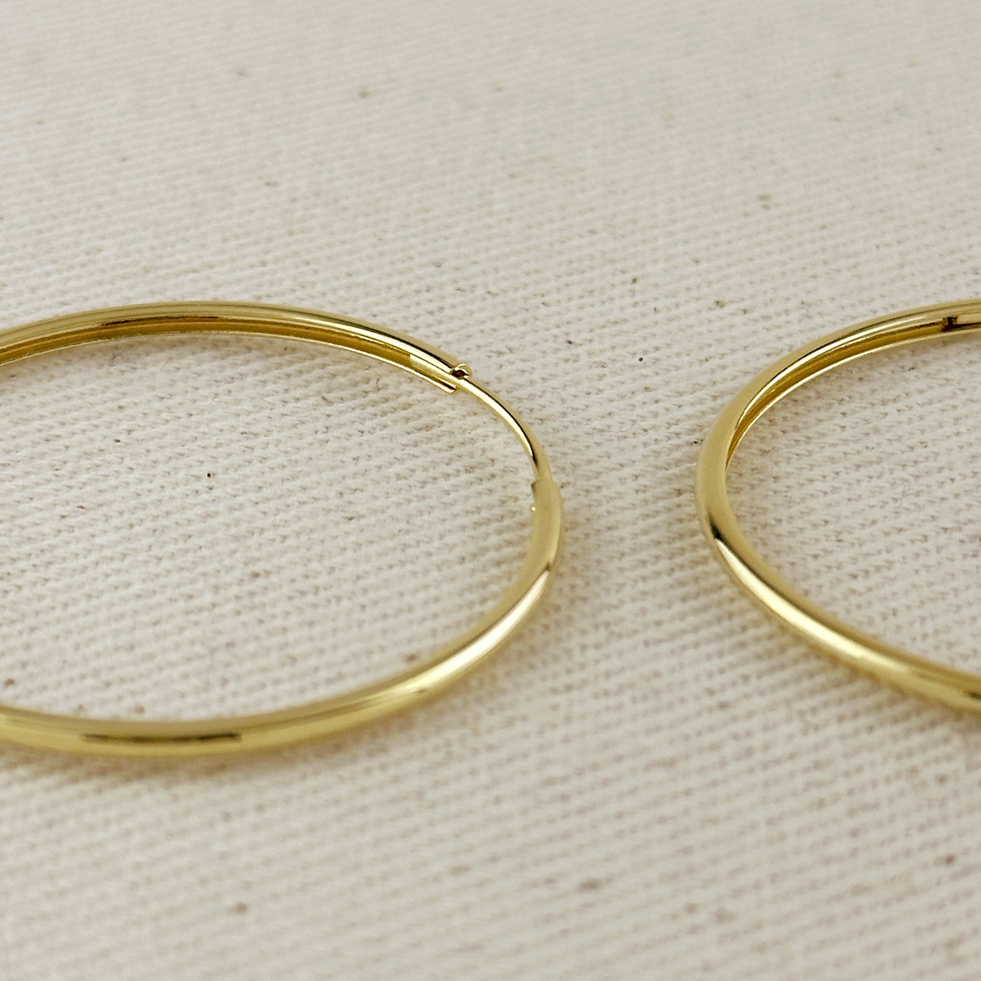 18k Gold Filled Hollowed Endless Continuous Hoop Earrings