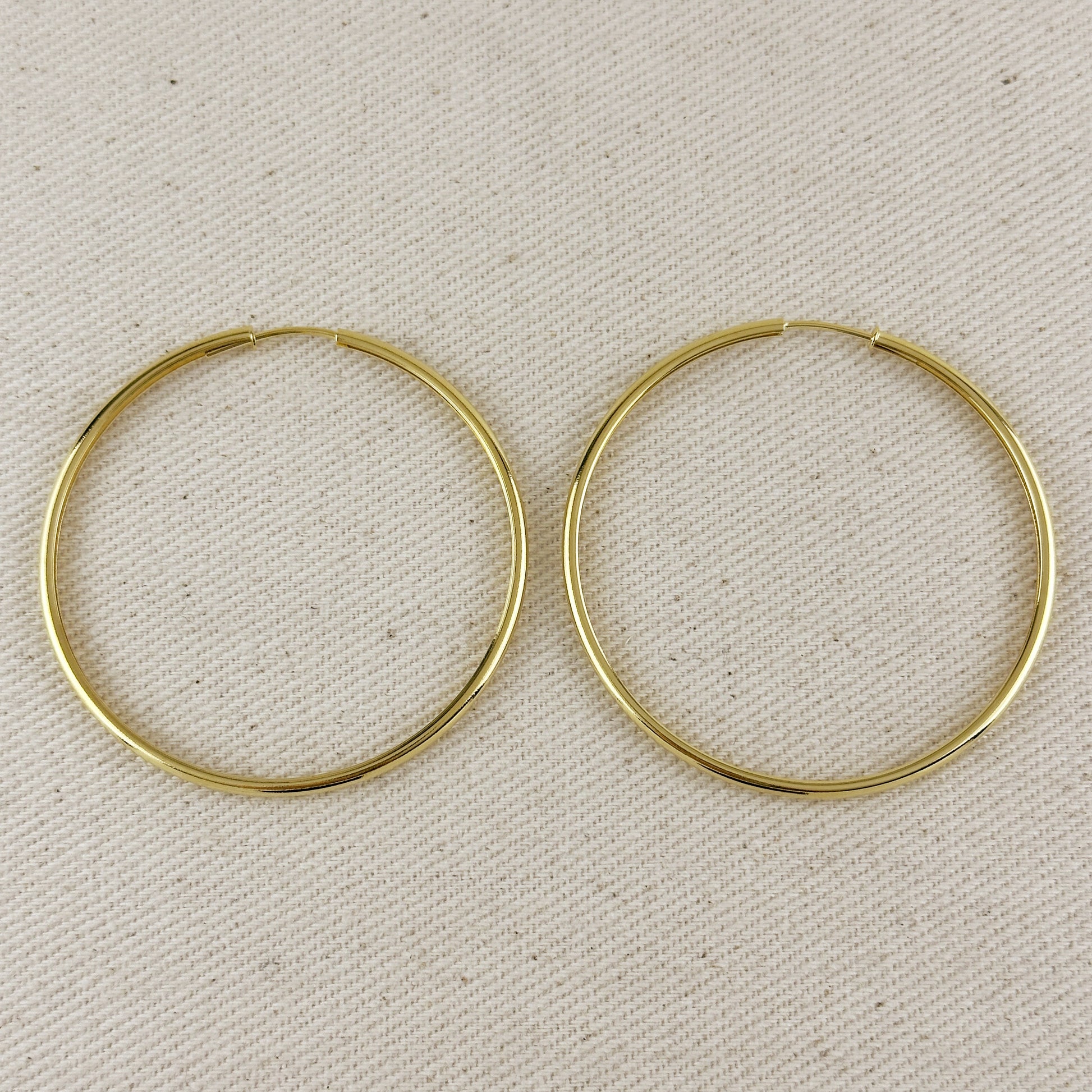 18k Gold Filled Hollowed Endless Continuous Hoop Earrings