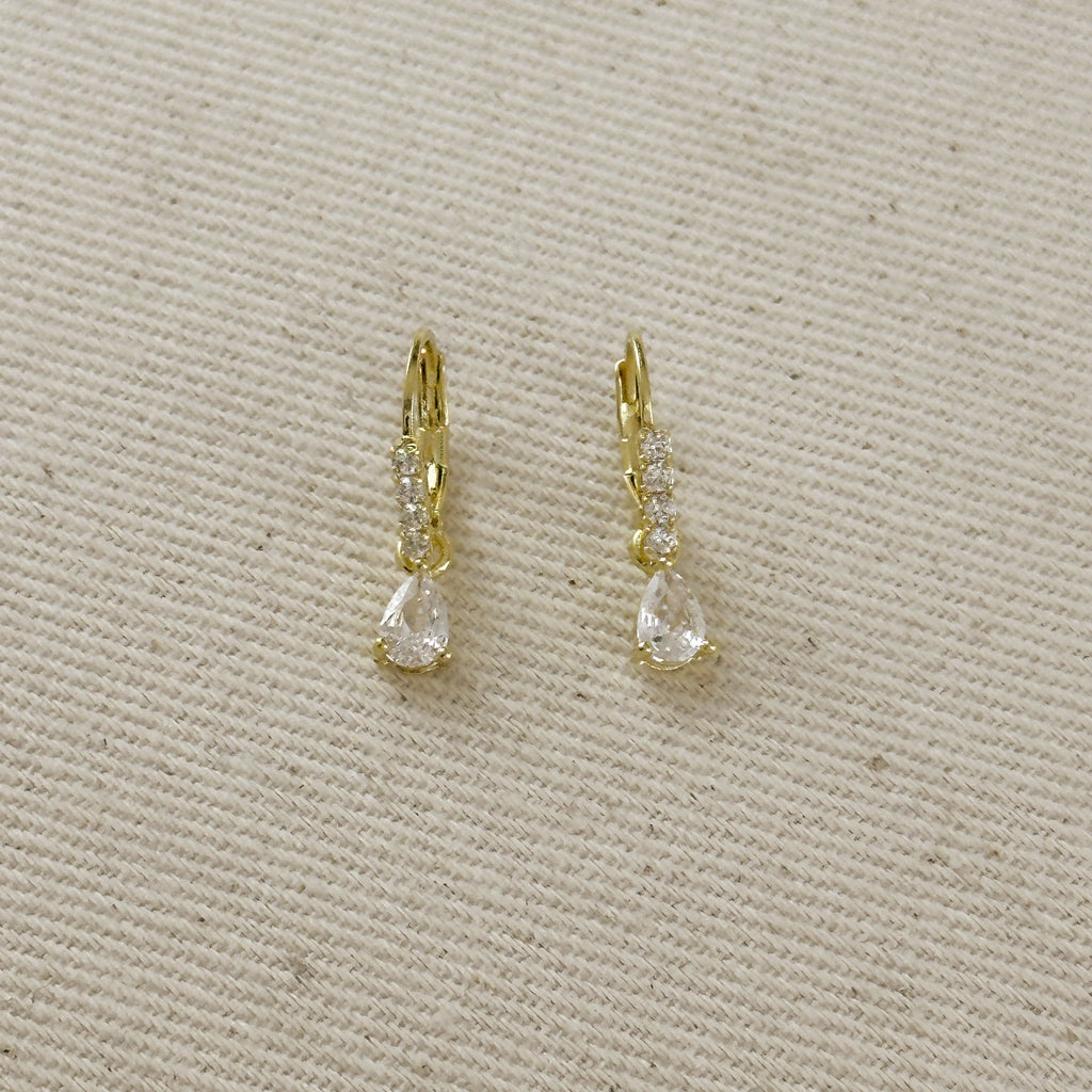 18k Gold Filled Floating CZ Hoop Earrings