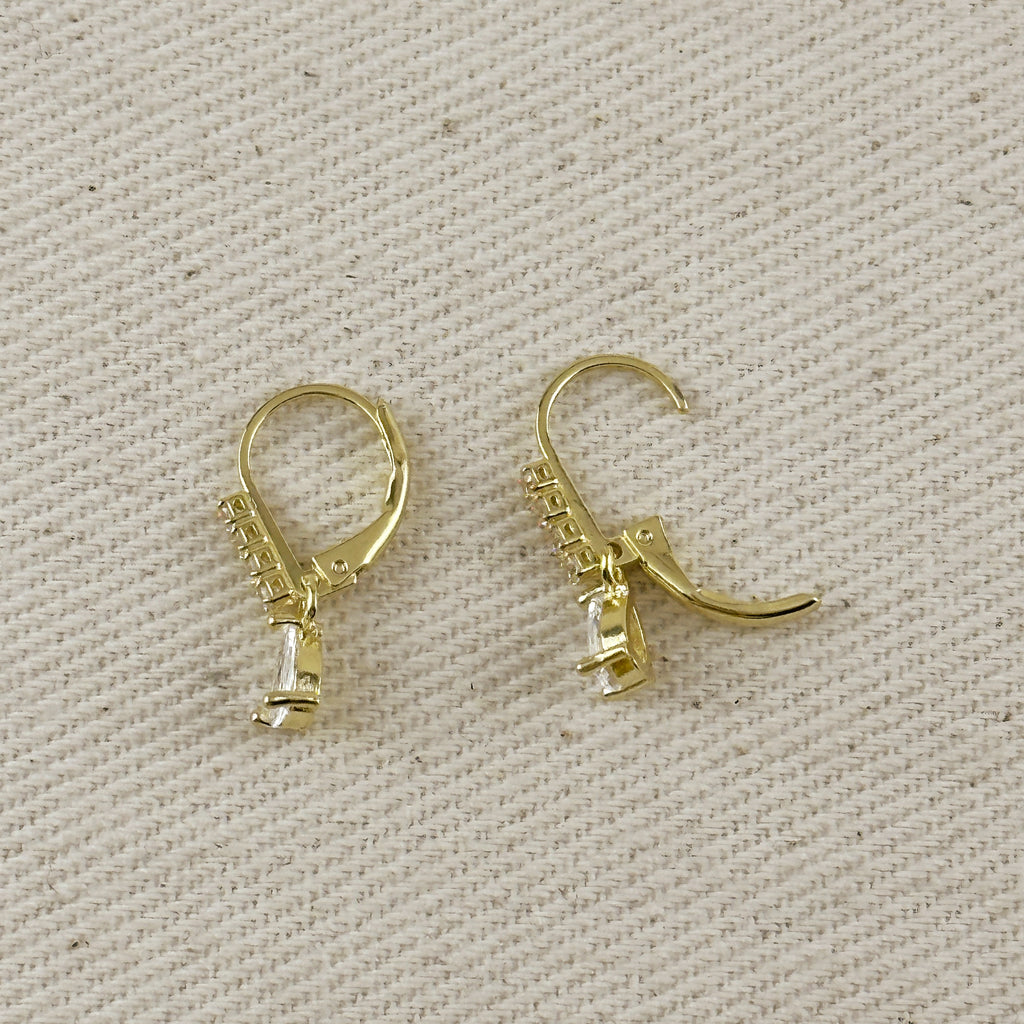 18k Gold Filled Floating CZ Hoop Earrings
