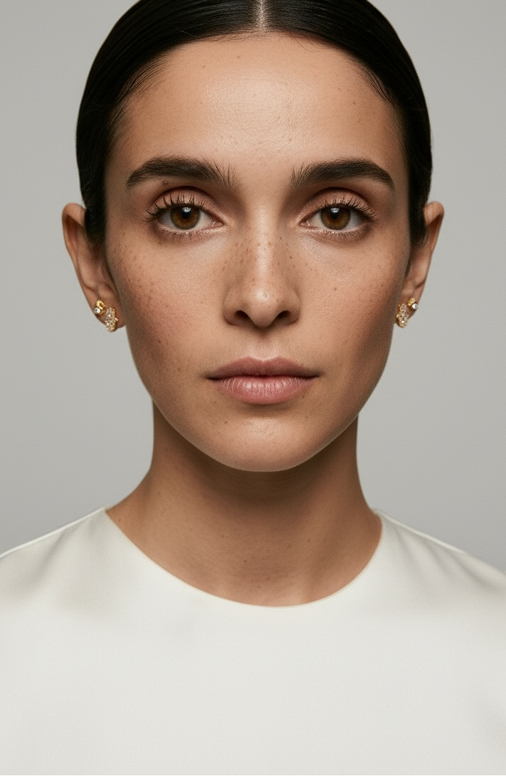 18k Gold Filled Mini CZ Hamsa Stud Earrings