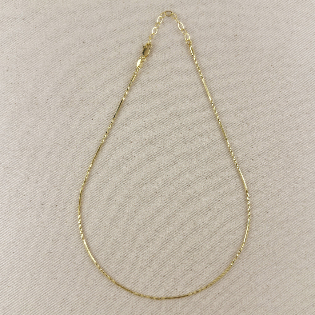 18k Gold Filled Twisted Box Chain 1.0mm