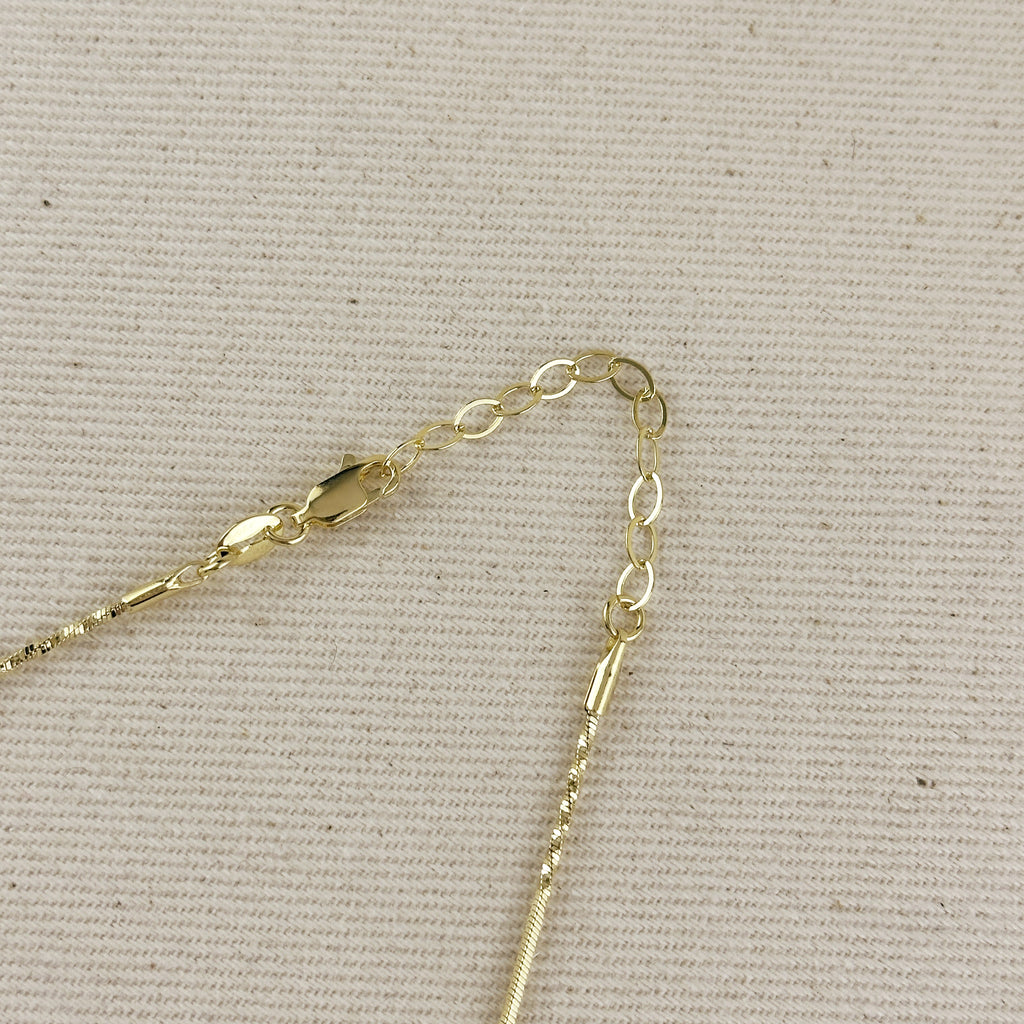 18k Gold Filled Twisted Box Chain 1.0mm