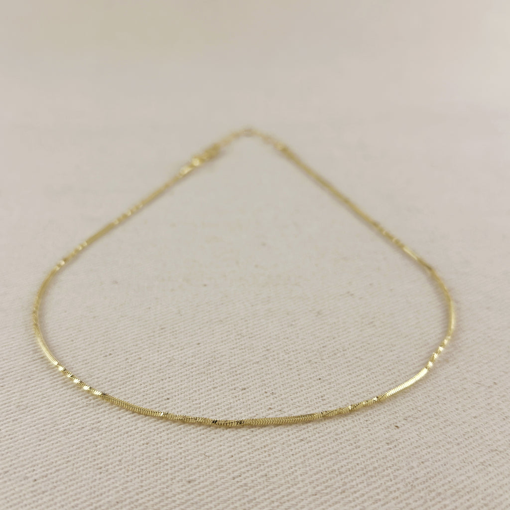18k Gold Filled Twisted Box Chain 1.0mm