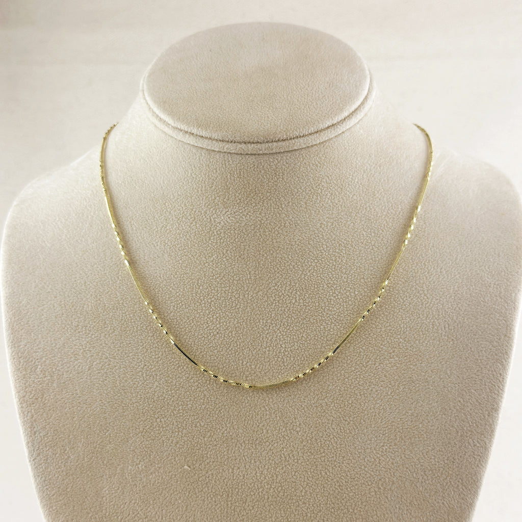 18k Gold Filled Twisted Box Chain 1.0mm