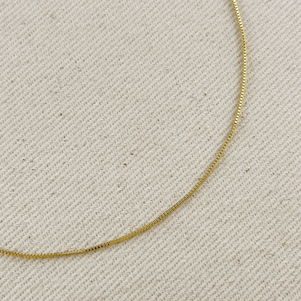 18k Gold Filled Thin Box Chain 0.85mm