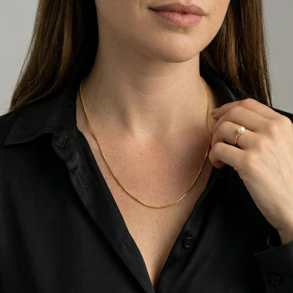 18k Gold Filled Thin Box Chain 0.85mm