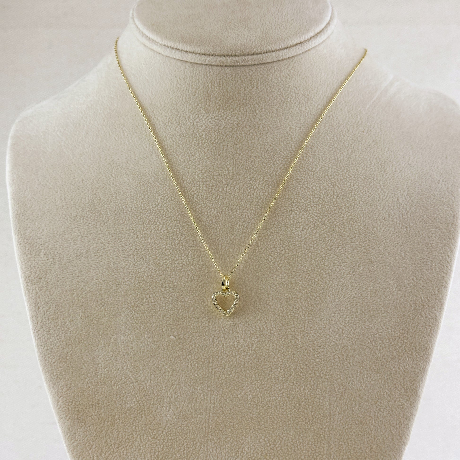 18k Gold Filled CZ Heart Necklace