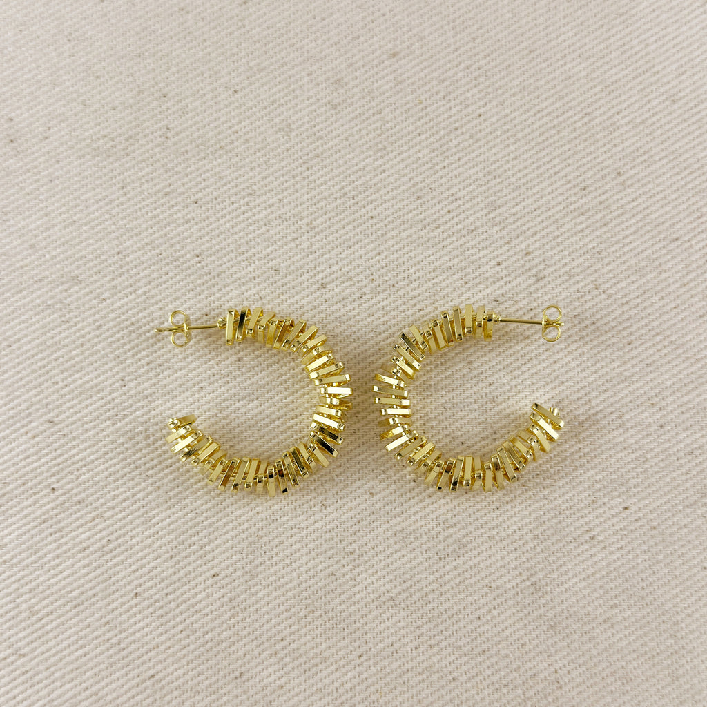 18k Gold Filled Twisted Shapes C-Hoop Earrings