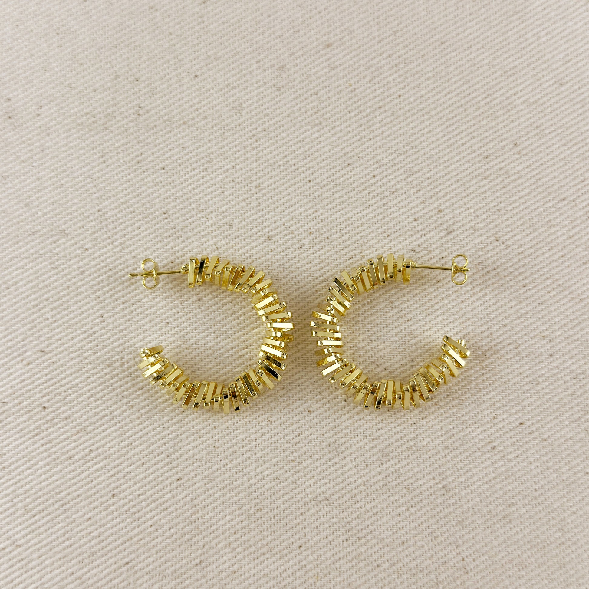 18k Gold Filled Twisted Shapes C-Hoop Earrings