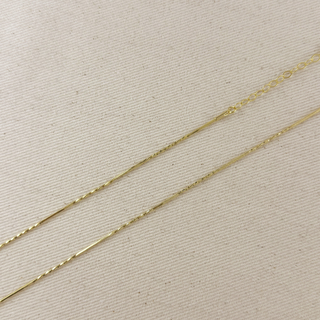 18k Gold Filled Twisted Belly Chain