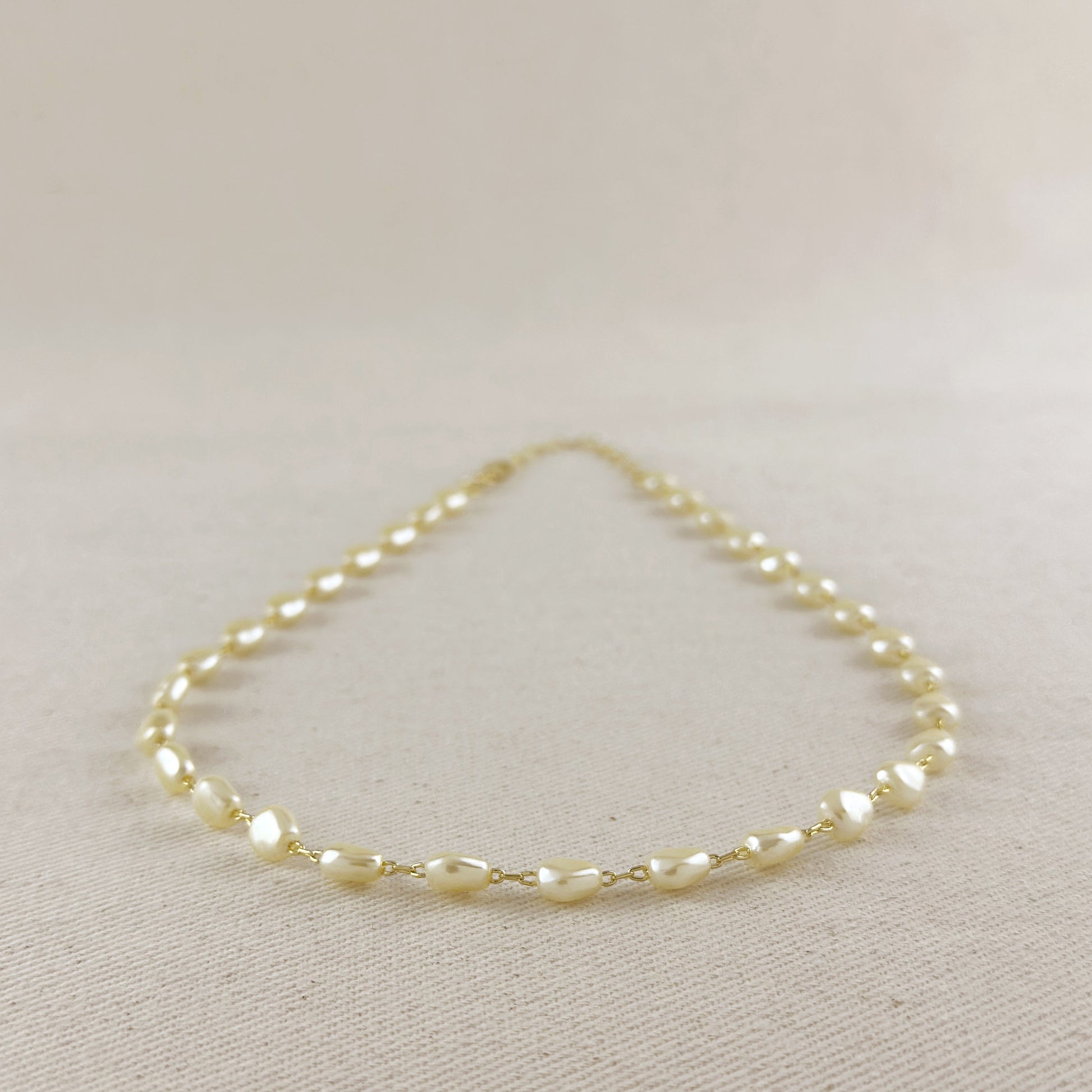 18K Gold Filled Baroque Pearl Necklace