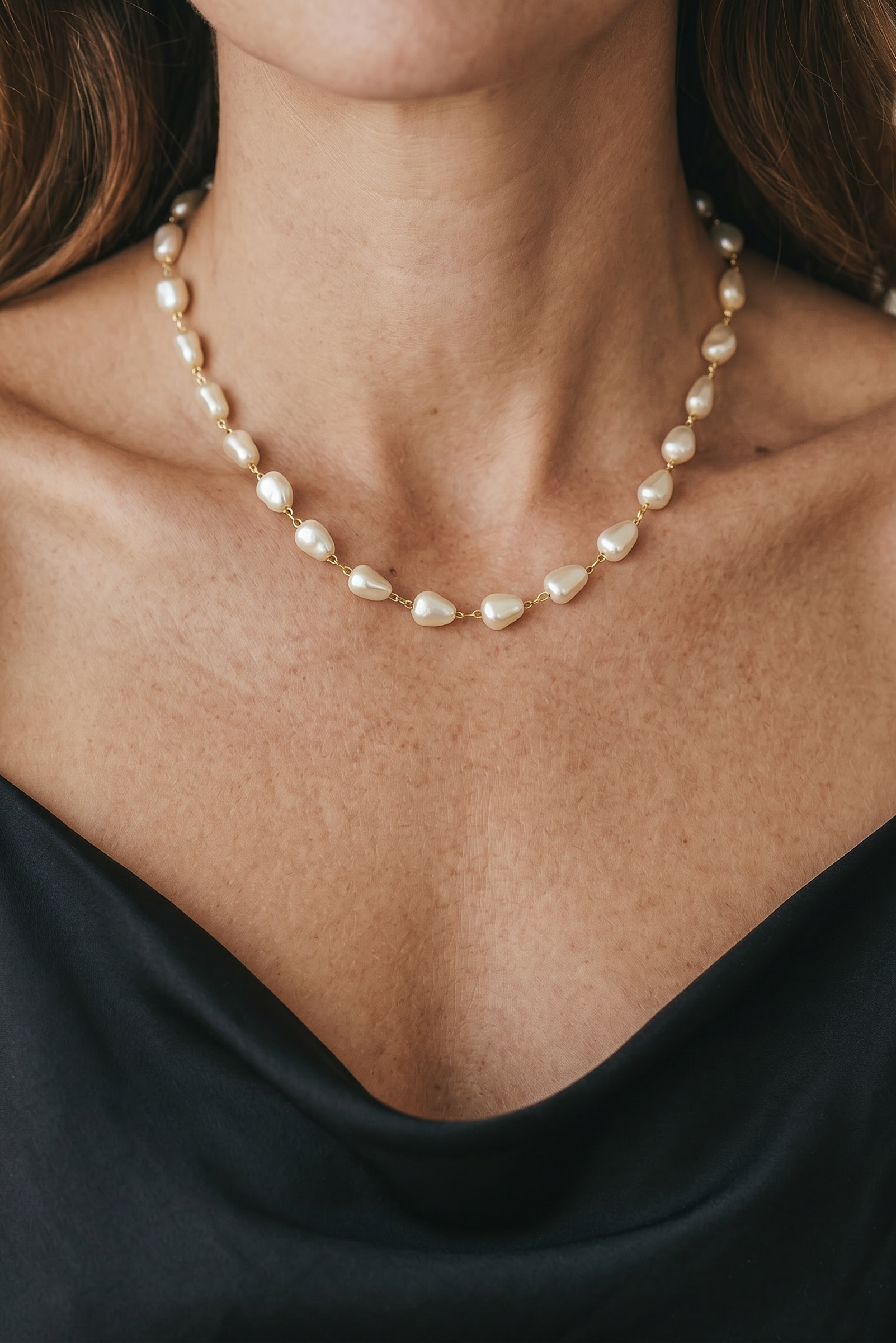 18K Gold Filled Baroque Pearl Necklace