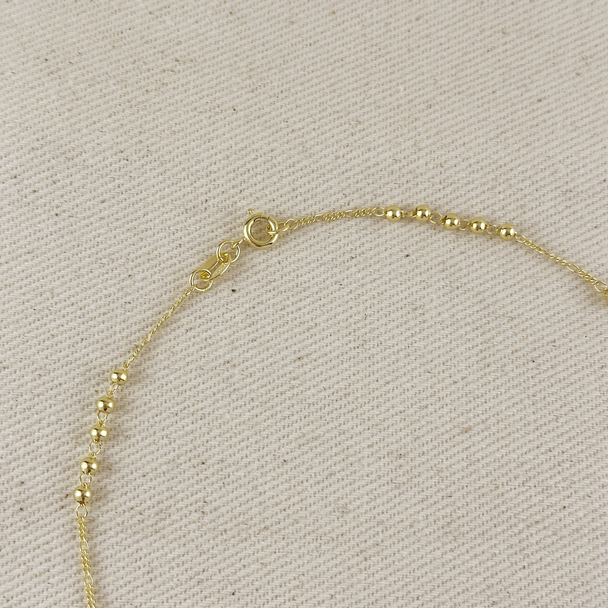 18k Gold Filled CZ Lady of Grace Rosary Necklace