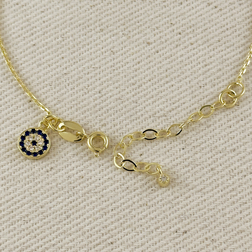 18k Gold Filled Evil Eye Charm Bracelet