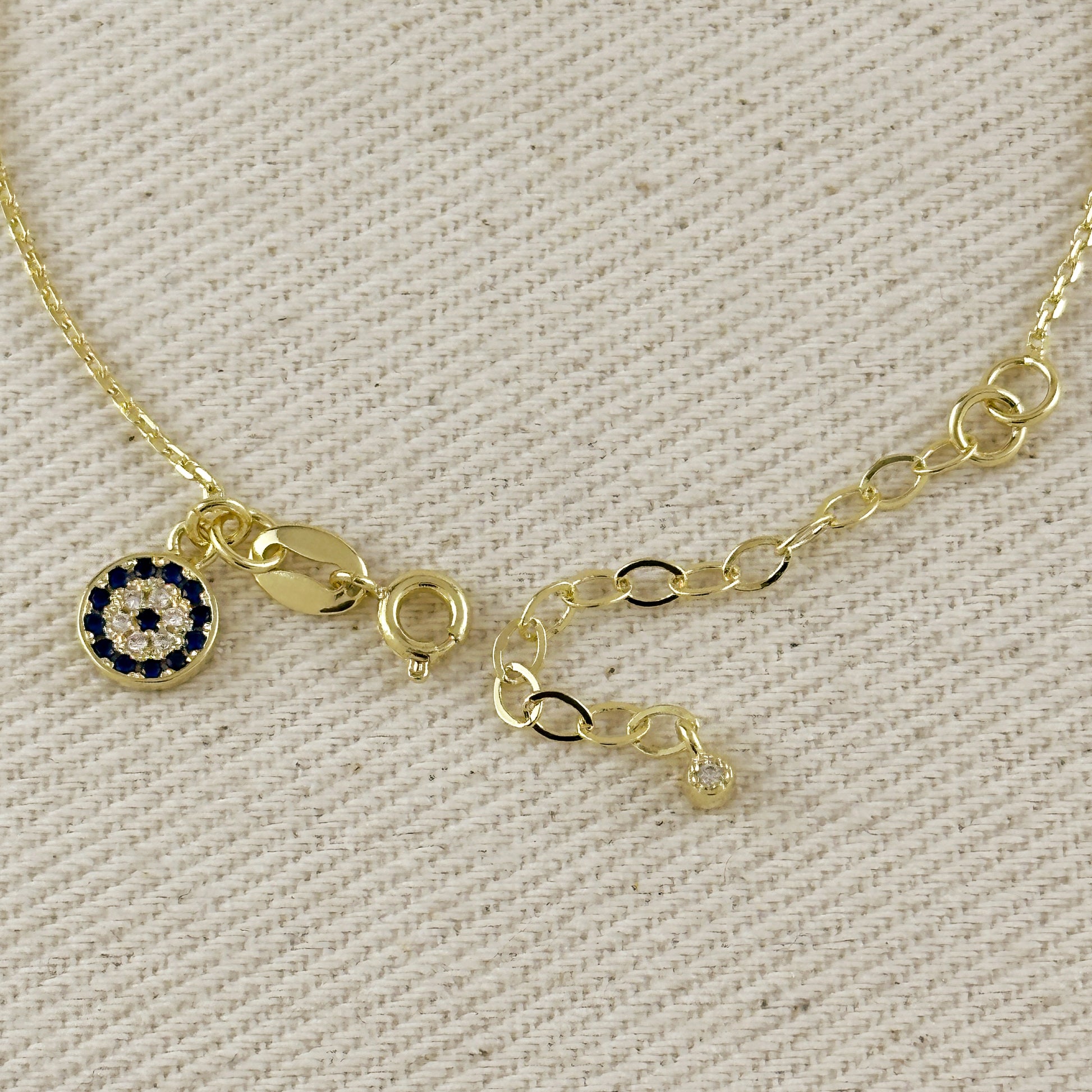 18k Gold Filled Evil Eye Charm Bracelet