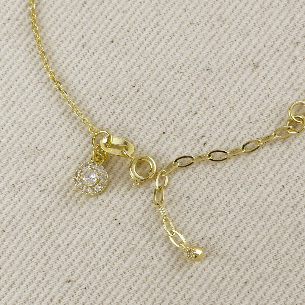 18k Gold Filled CZ Charm Bracelet