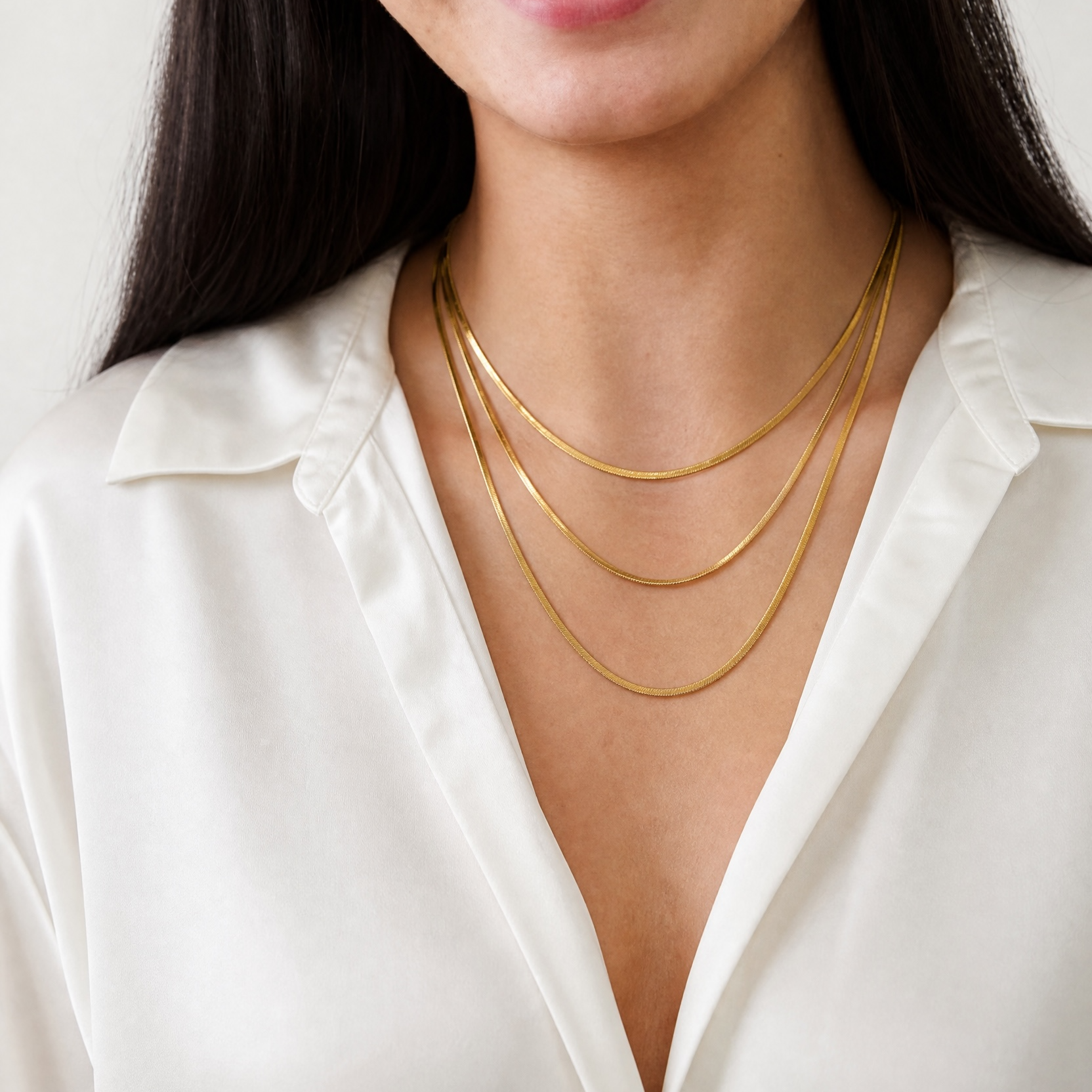18k Gold Filled 3.0mm Thickness Herringbone Chain