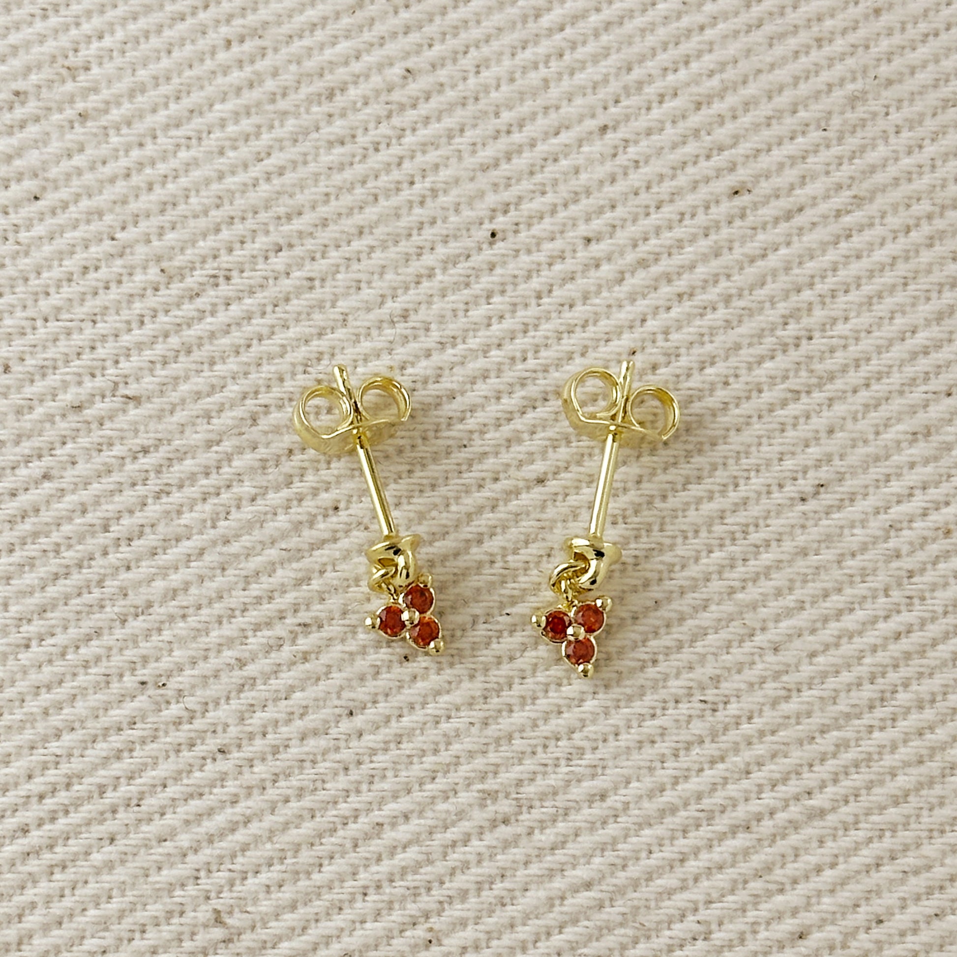 18k Gold Filled Mini CZ Flower Drop Earrings