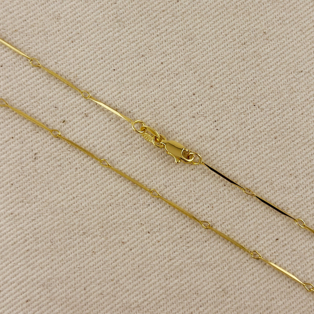 18k Gold Filled 1mm Diamond Cut Straw Chain