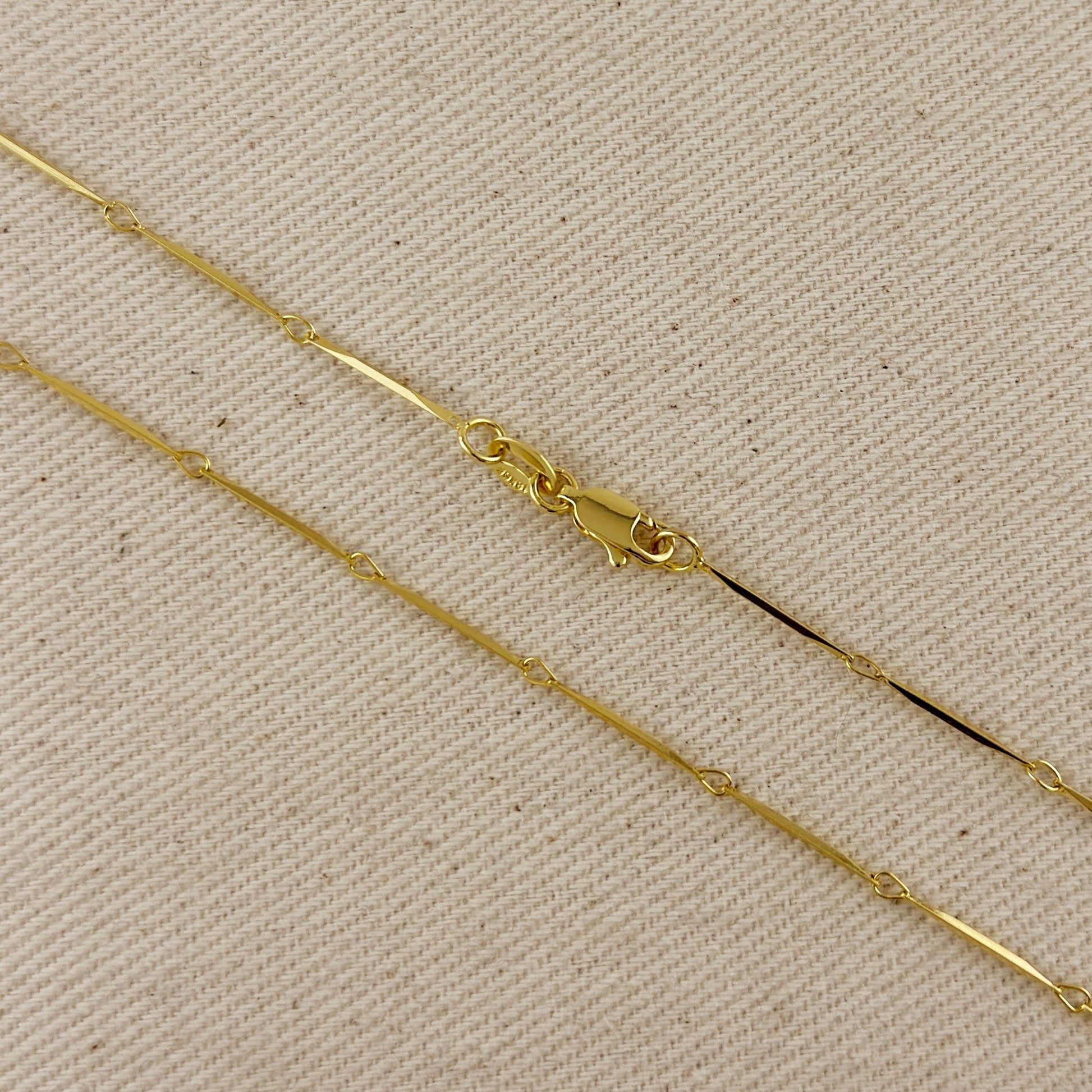 18k Gold Filled 1mm Diamond Cut Straw Chain