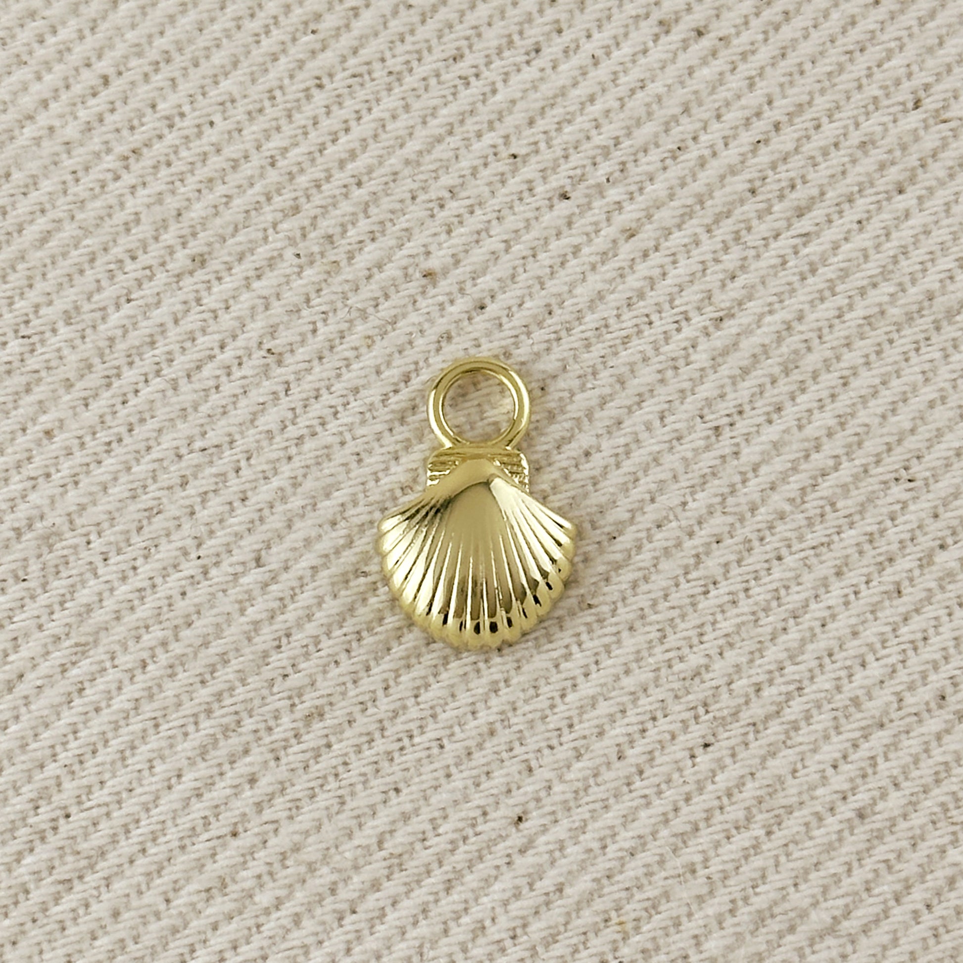 18k Gold Filled Scalloped Shell Earring Charm