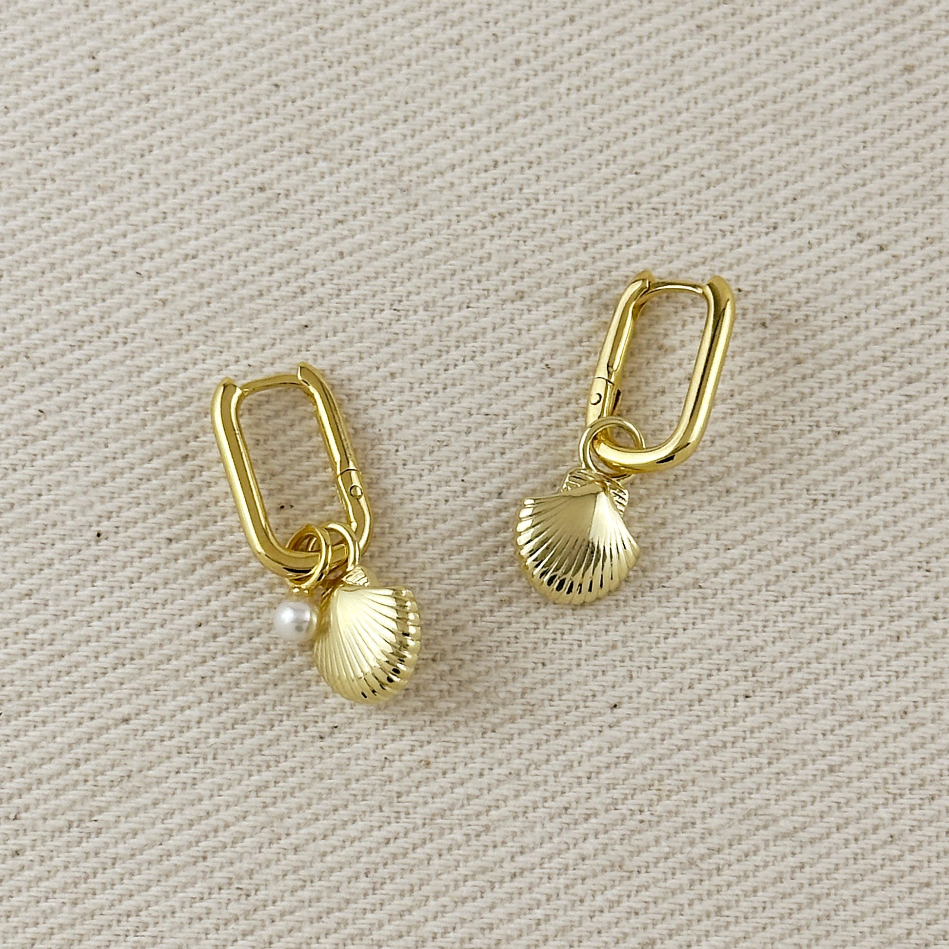 18k Gold Filled Scalloped Shell Earring Charm