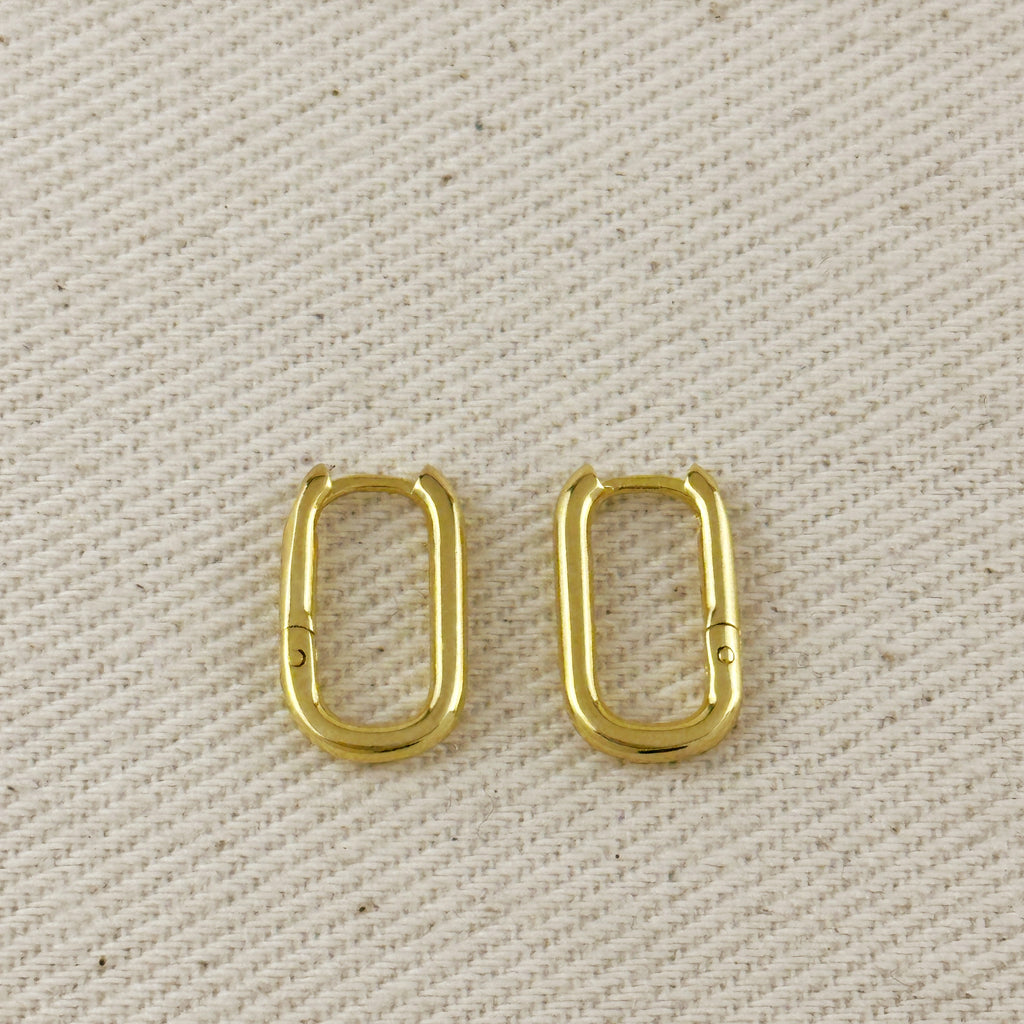 Polished Rectangle Clicker Earrings