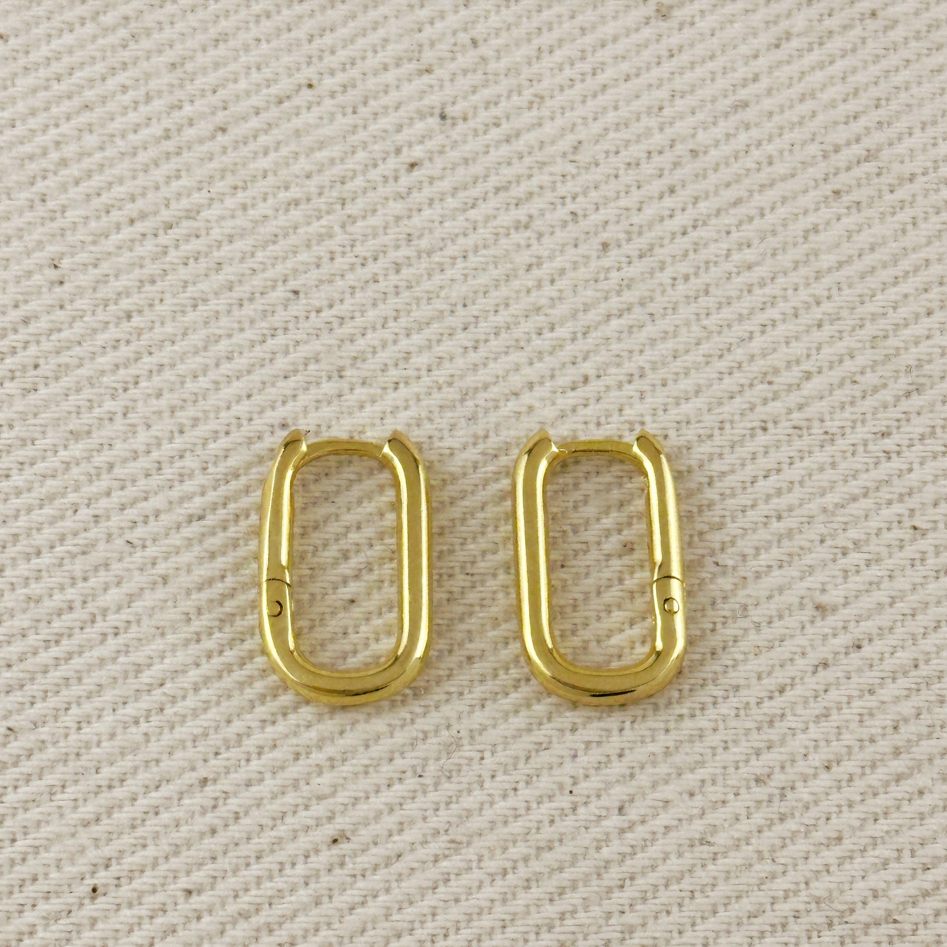 Polished Rectangle Clicker Earrings