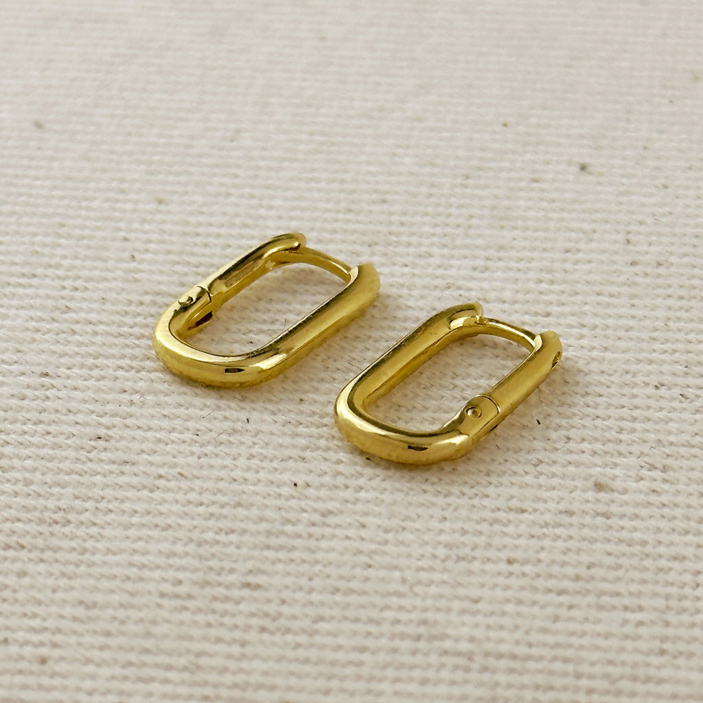 Polished Rectangle Clicker Earrings