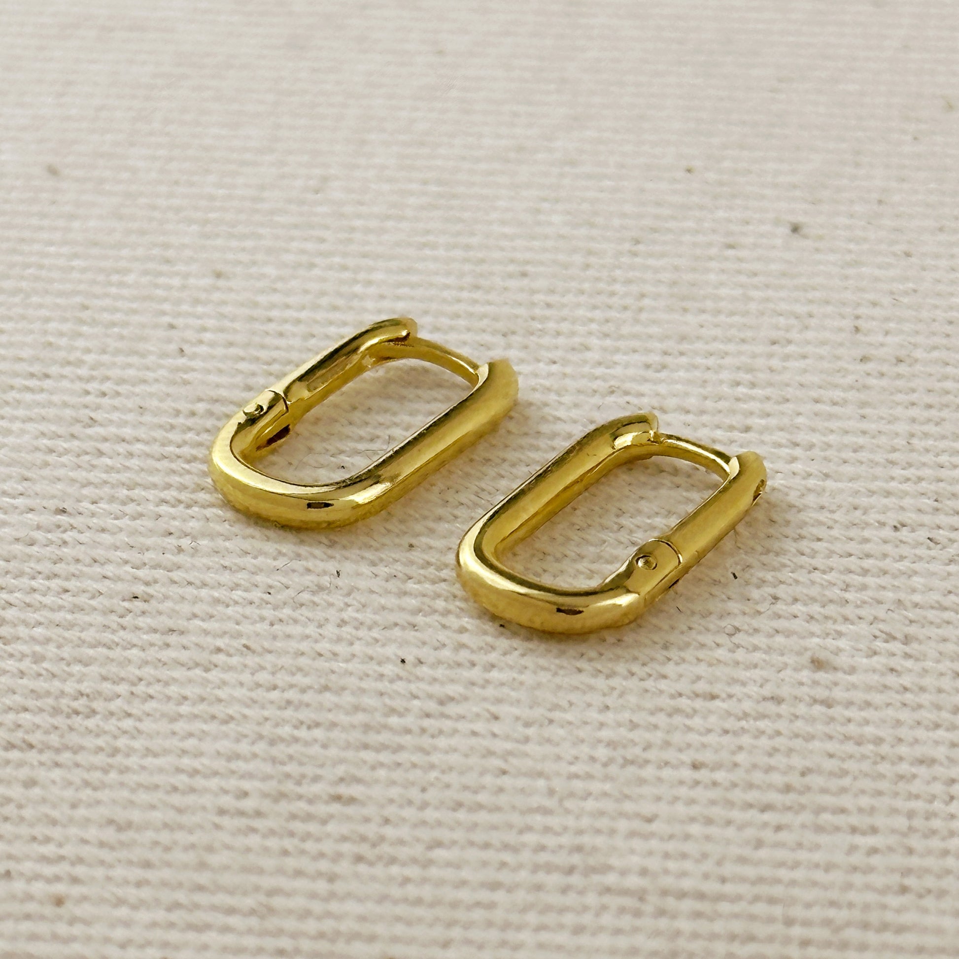 Polished Rectangle Clicker Earrings