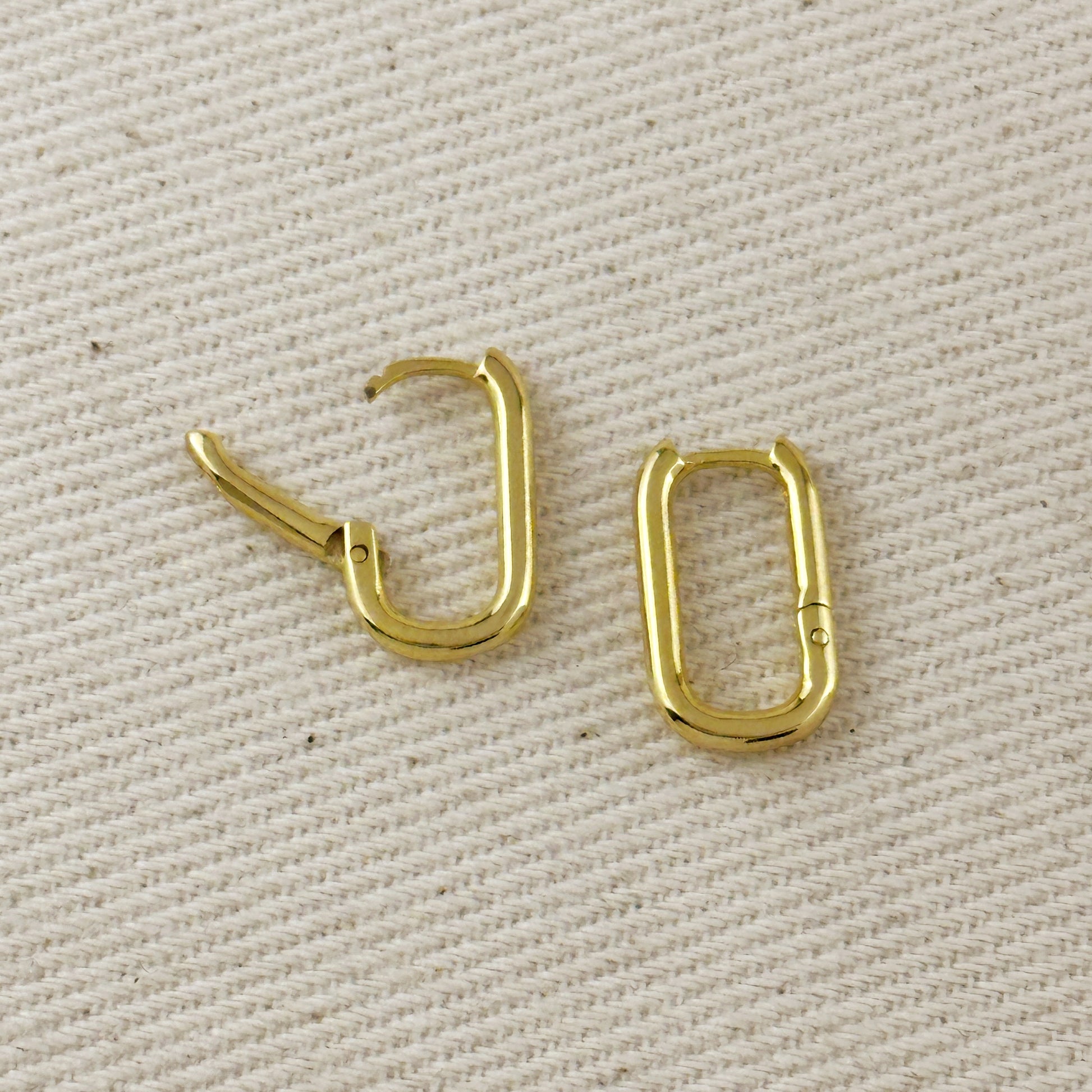 Polished Rectangle Clicker Earrings