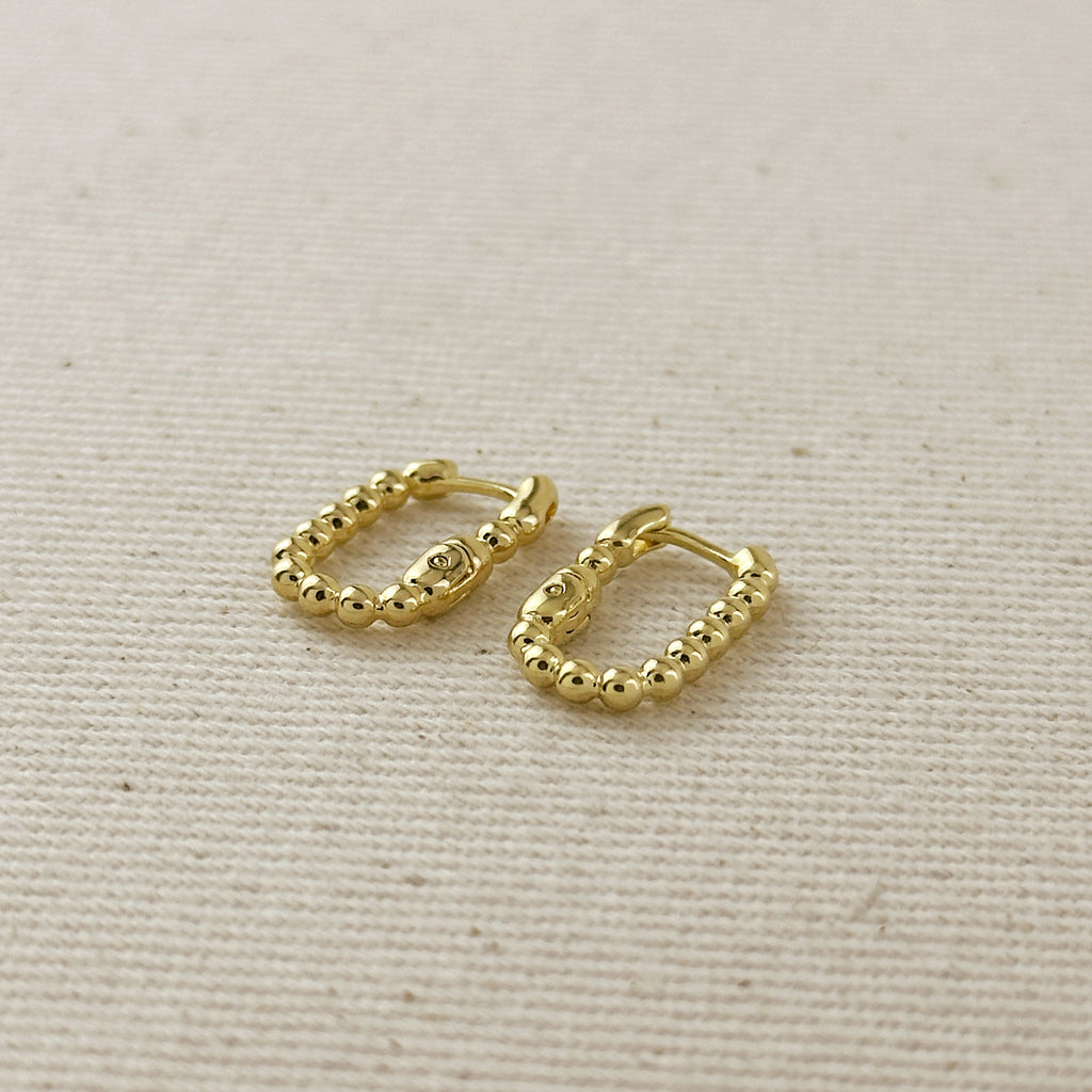 Beaded Rectangle Clicker Earrings
