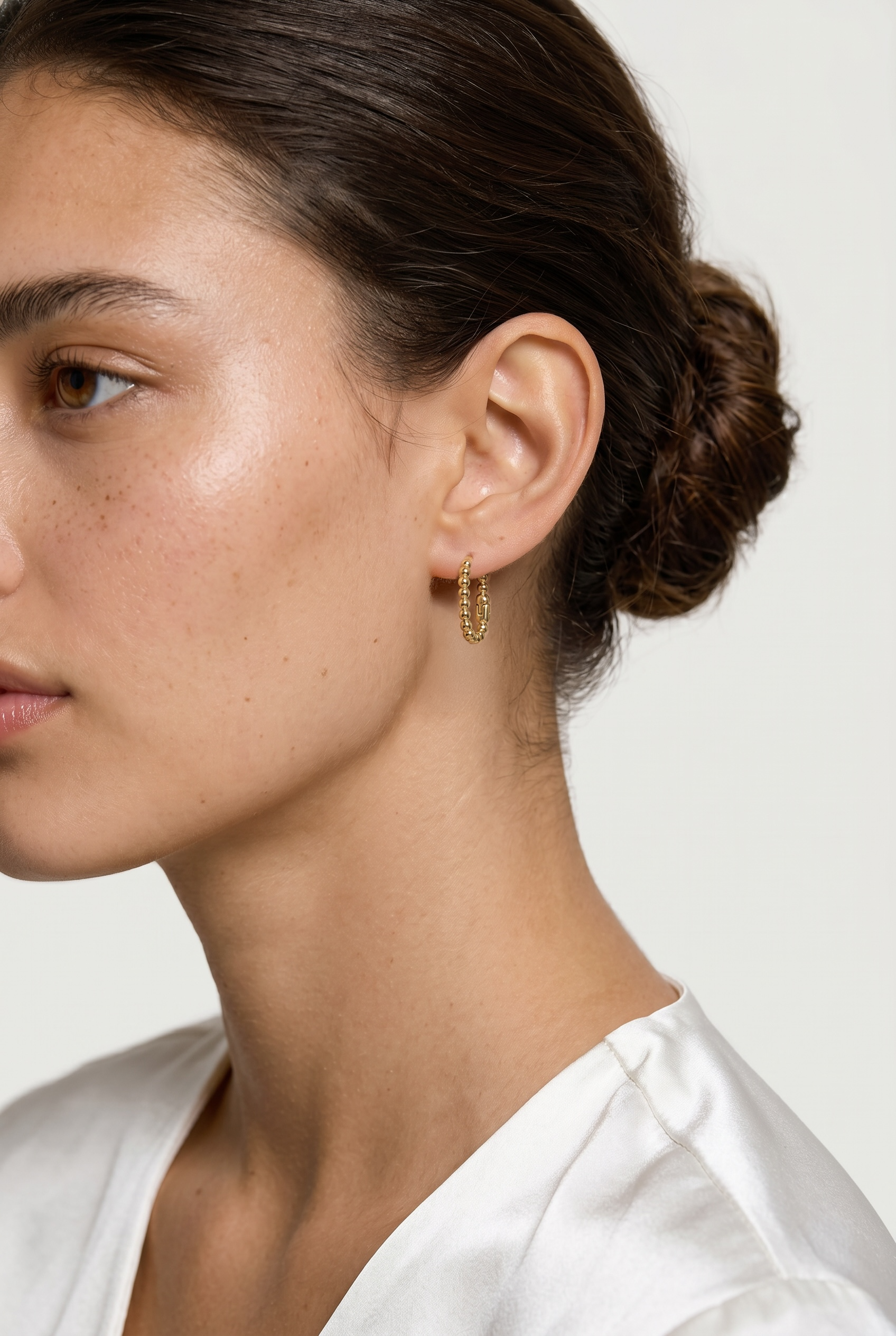 Beaded Rectangle Clicker Earrings