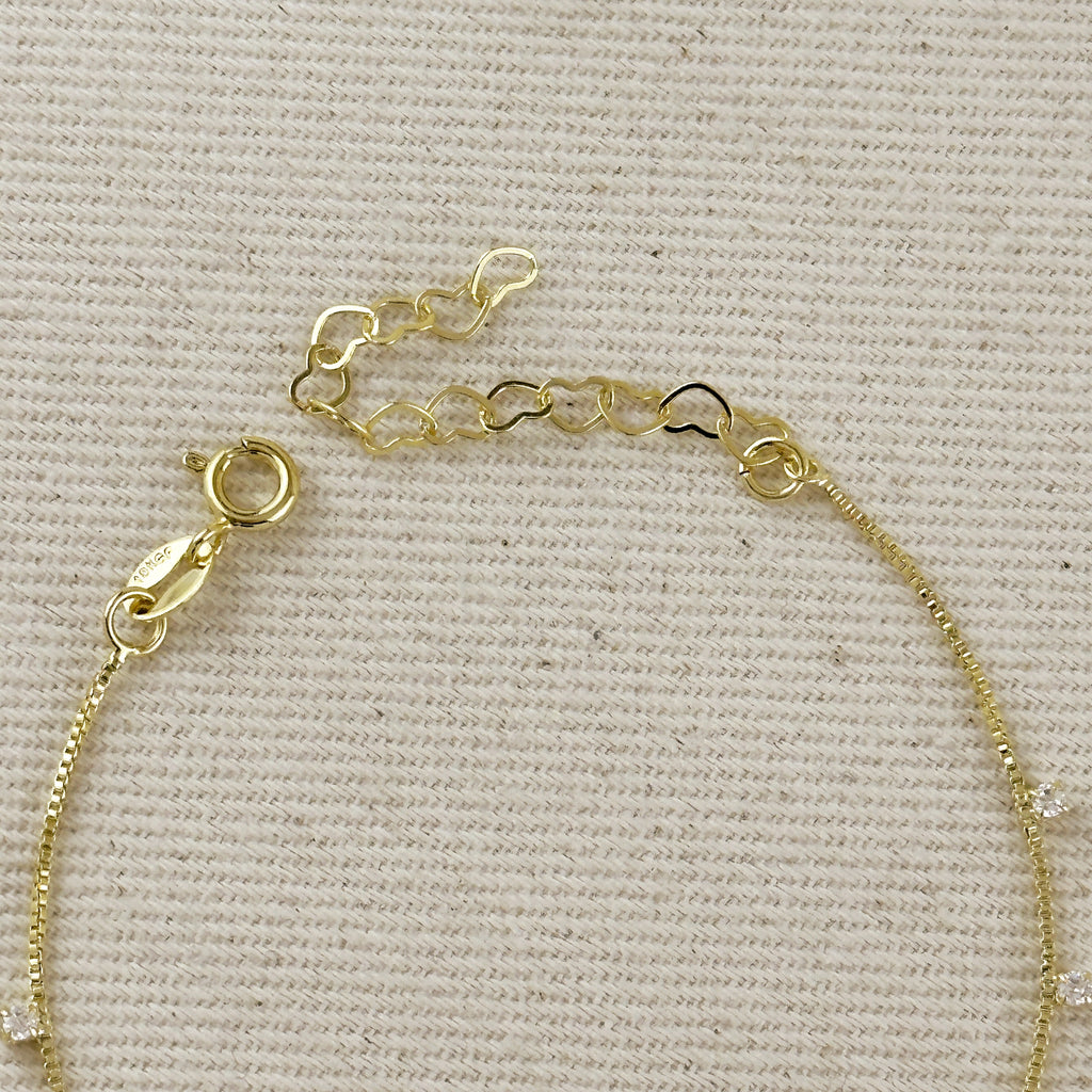 18k Gold Filled Sparkling CZ Hand Chain