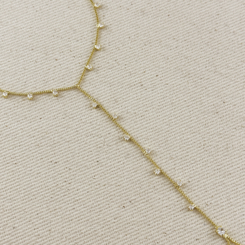 18k Gold Filled Sparkling CZ Hand Chain