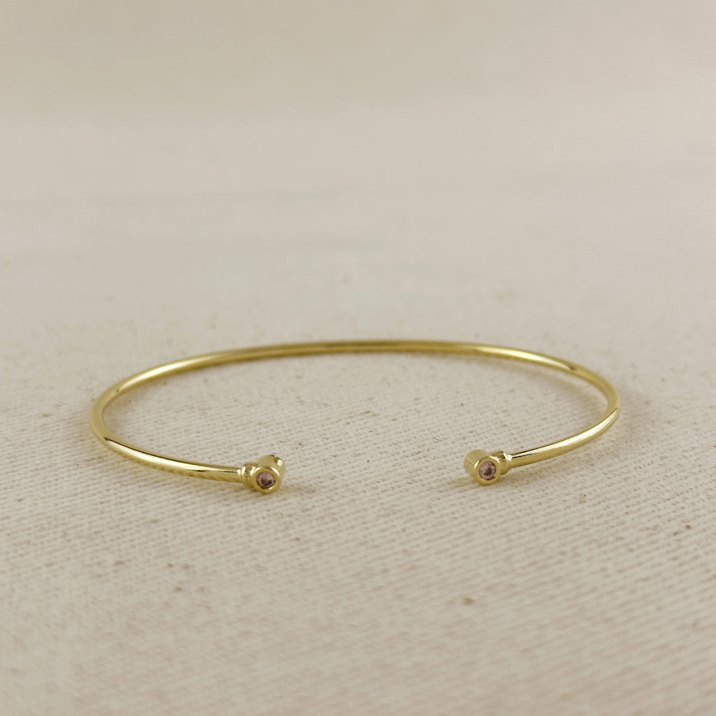 18k Gold Filled Open CZ Cuff Bracelet