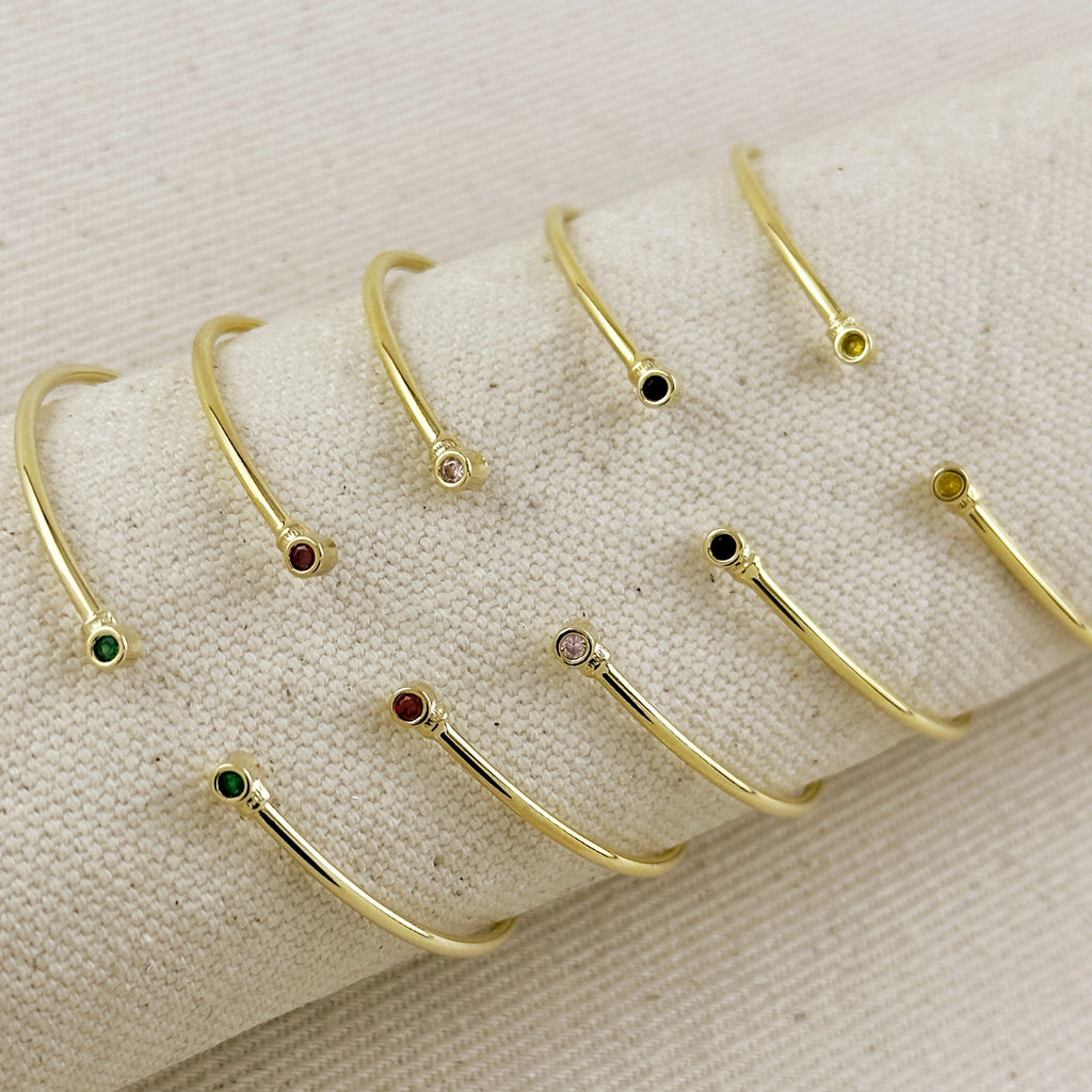 18k Gold Filled Open CZ Cuff Bracelet
