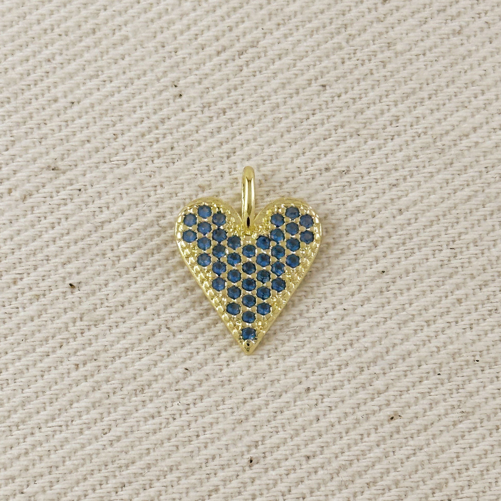 18k Gold Filled Colored CZ Heart Pendant