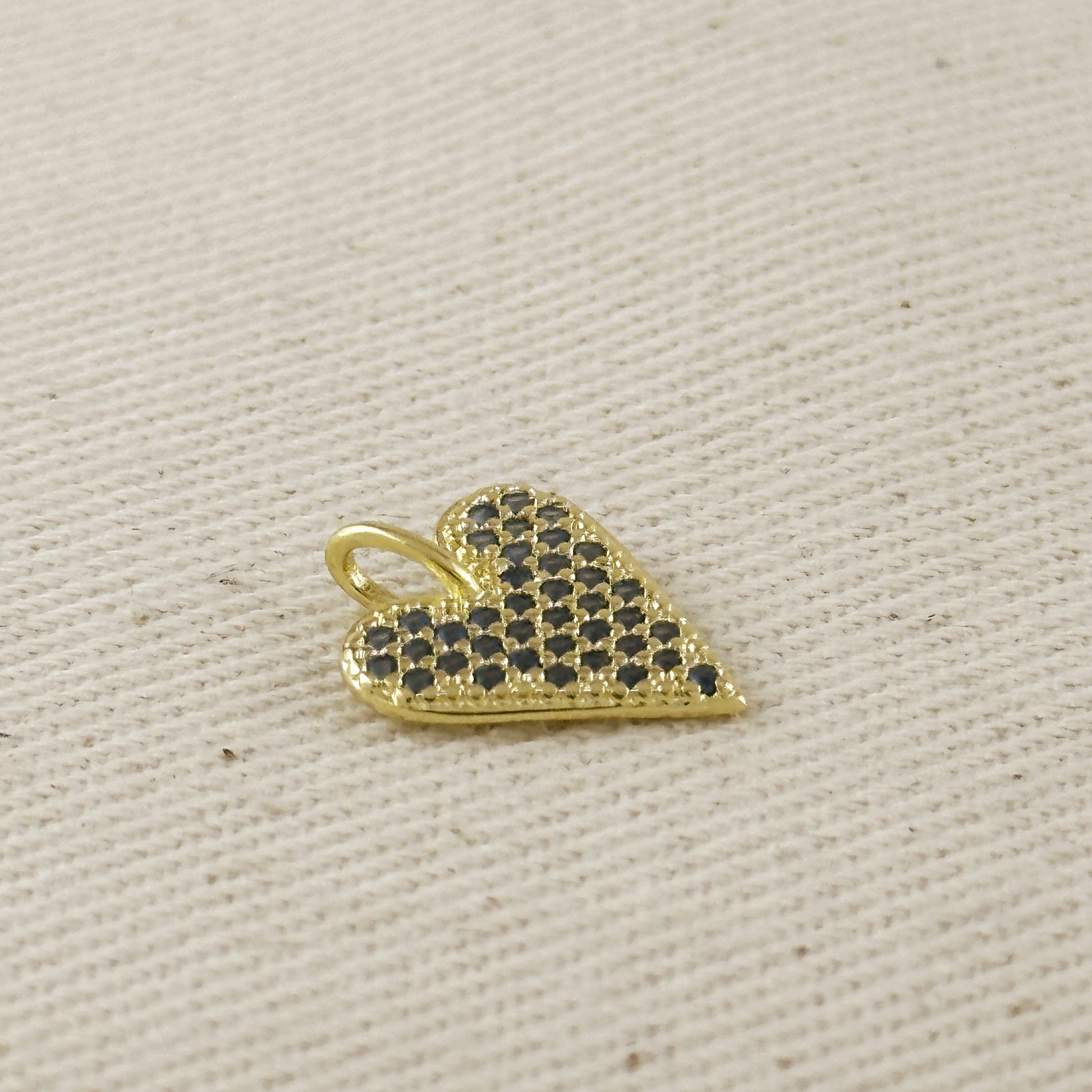 18k Gold Filled Colored CZ Heart Pendant
