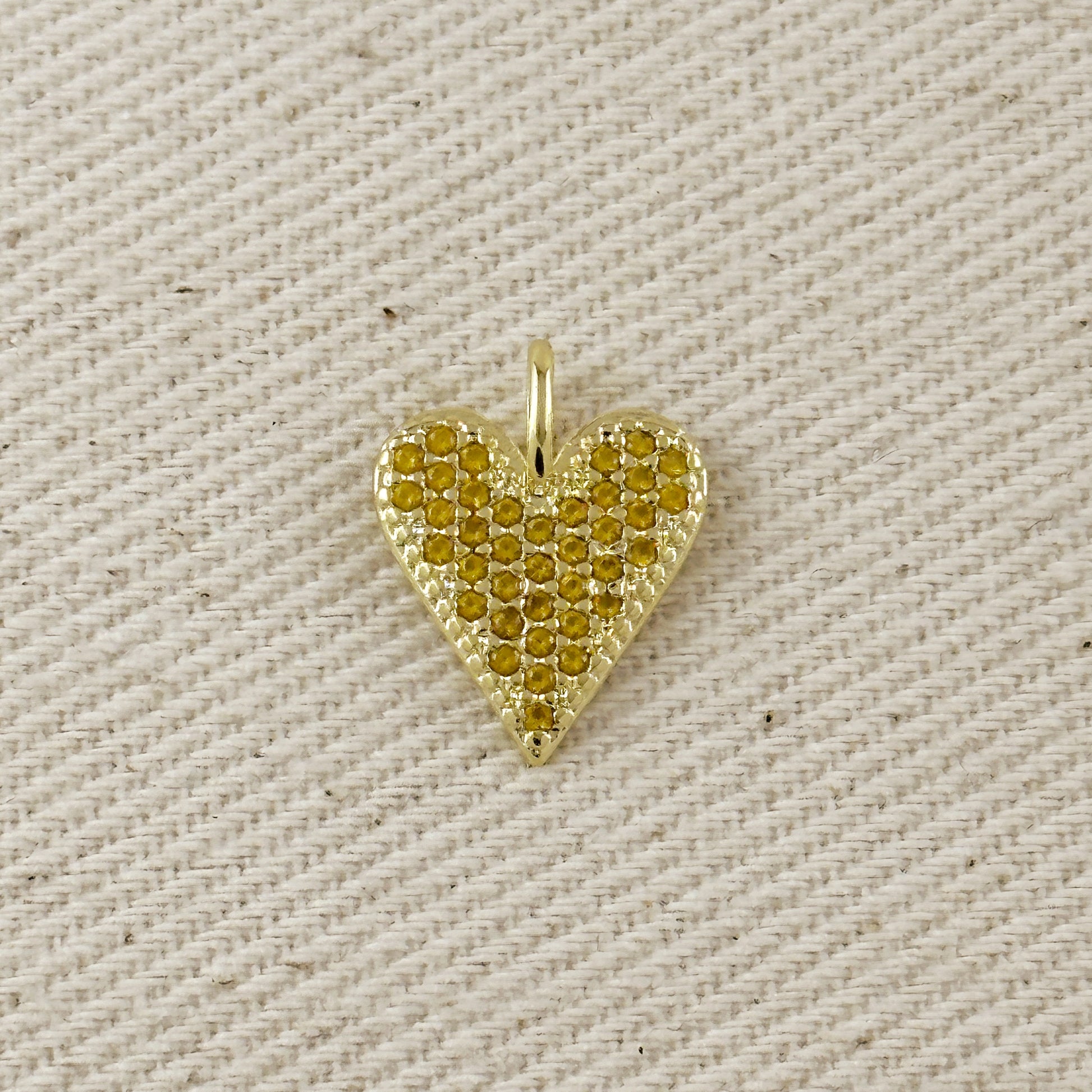 18k Gold Filled Colored CZ Heart Pendant
